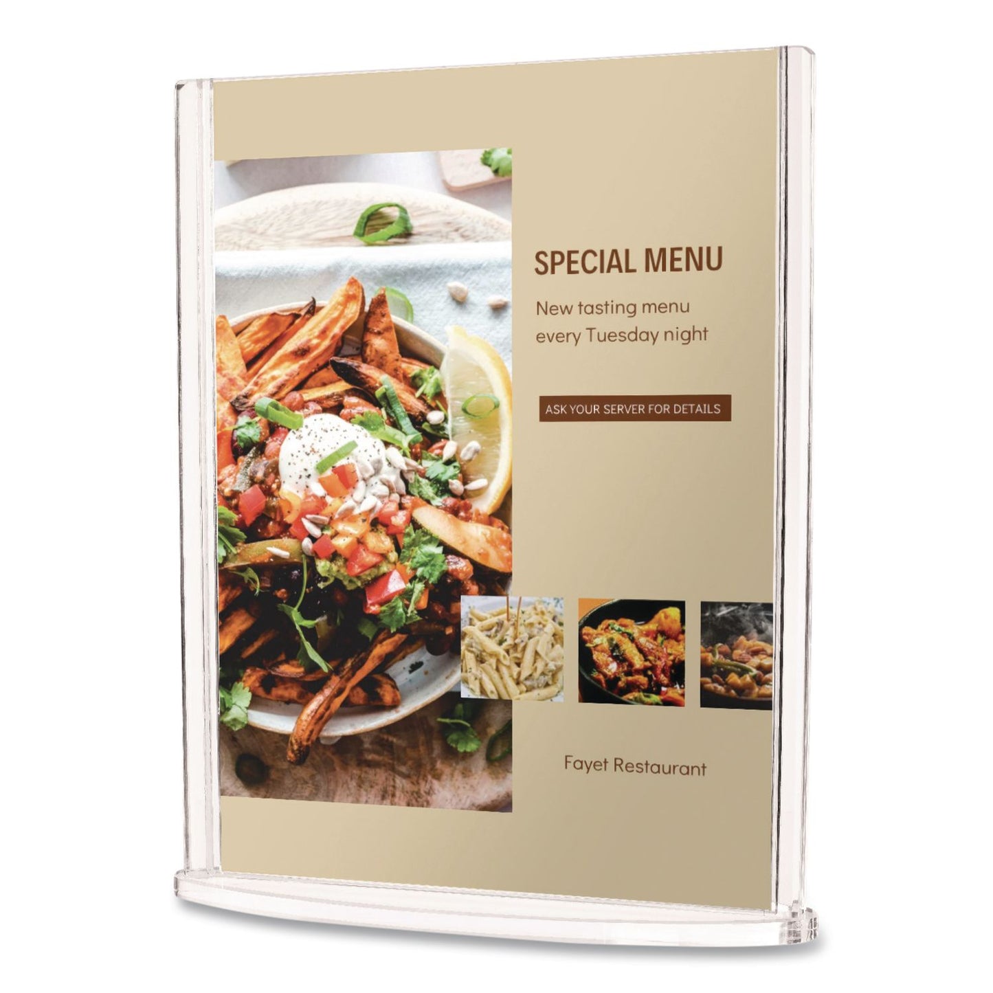 Tabletop Sign and Menu Holder, 5 x 7 Insert, Clear