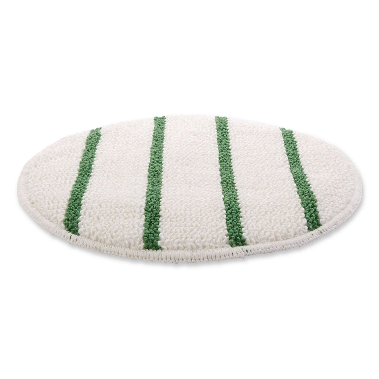 Low Profile Scrub-Strip Carpet Bonnet, 19" Diameter, White/green