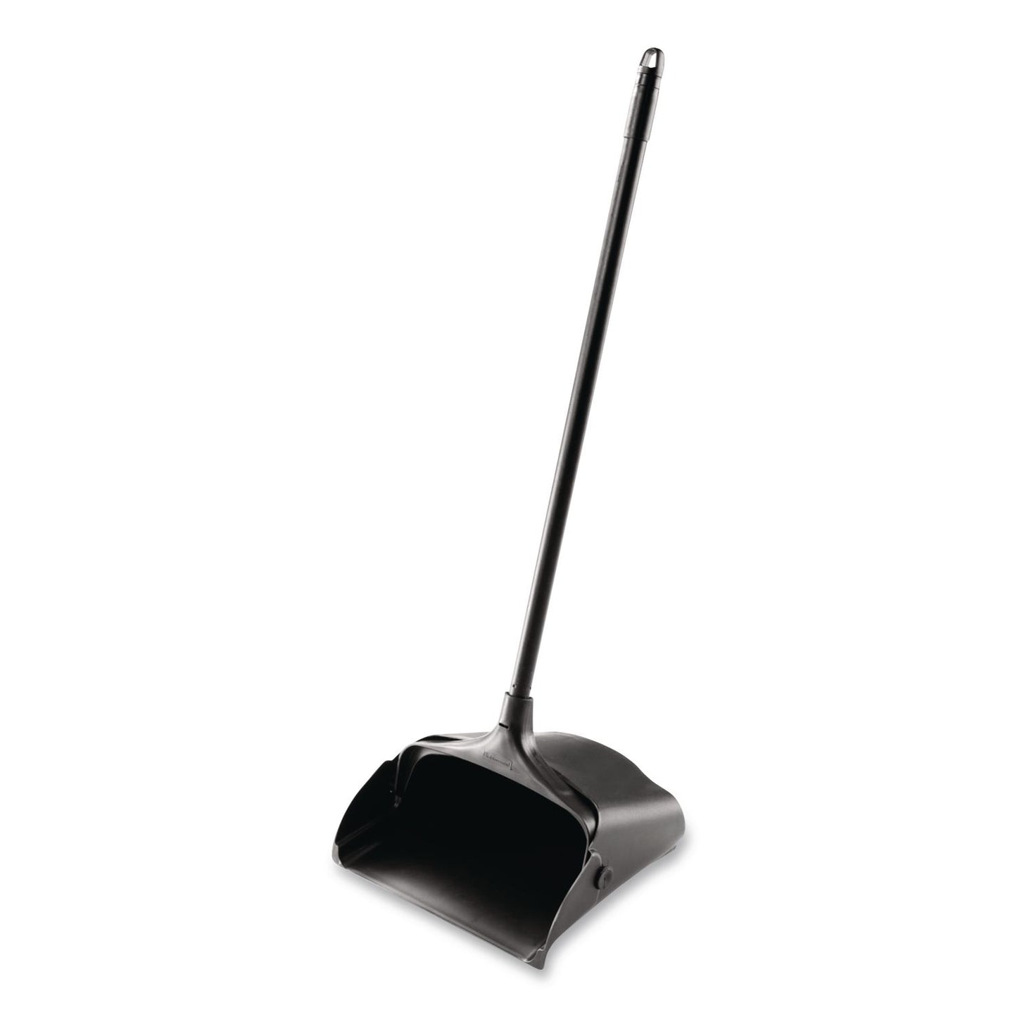Lobby Pro Upright Dustpan with Wheels, 12.5 x 37, 27.5" Handle, Polypropylene/Vinyl Coat, Black