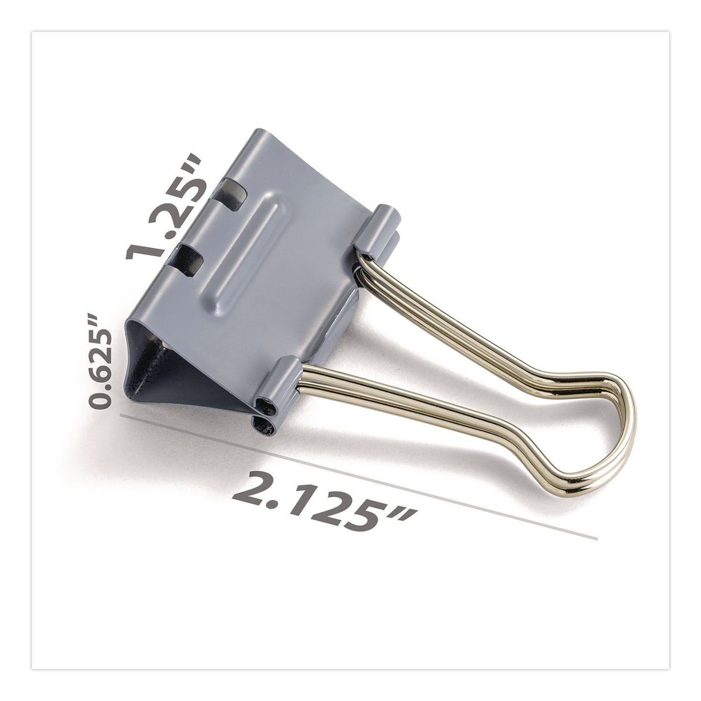 EZ Binder Clips, Medium, Gray, 48/Pack