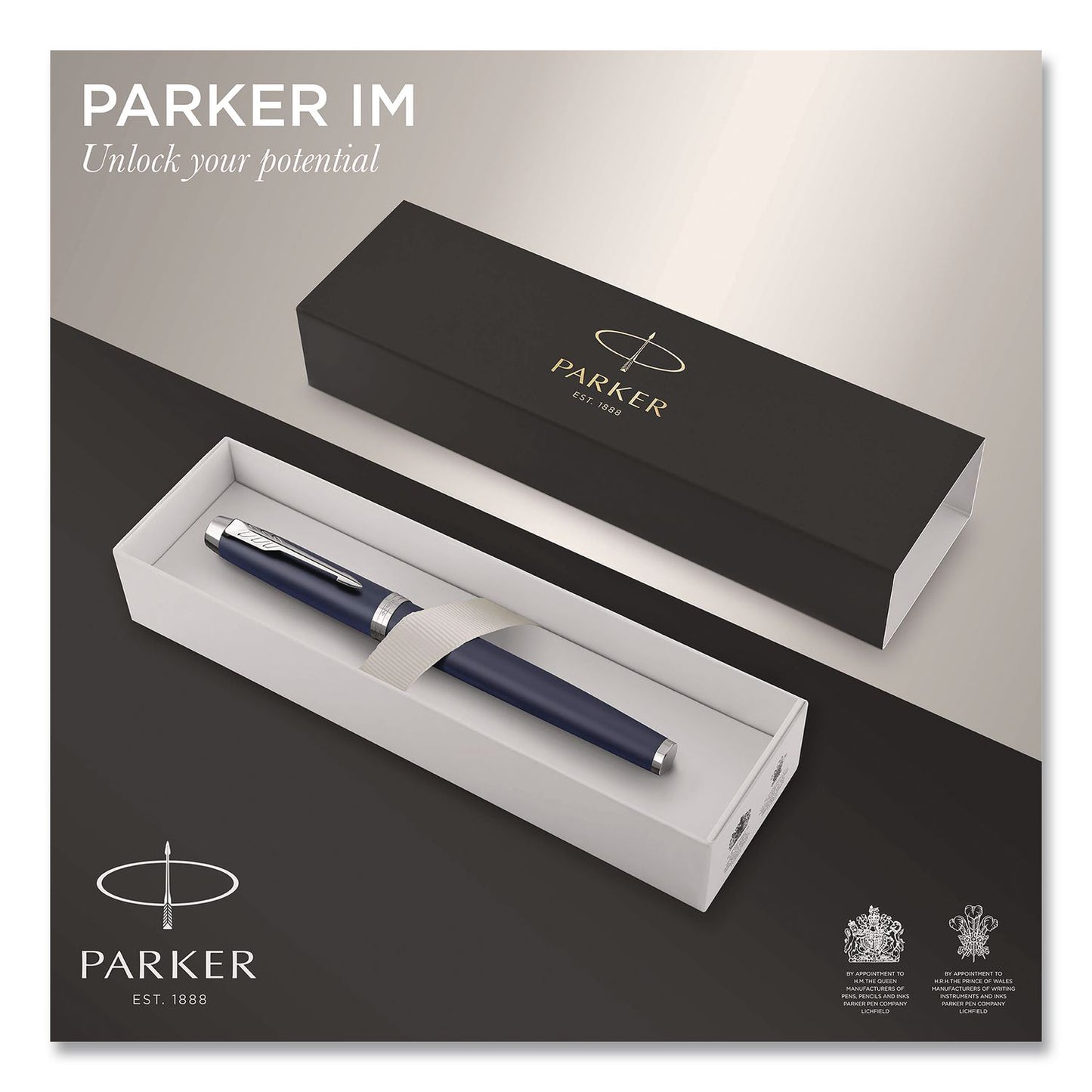 IM Premium Rollerball Pen, Gift Box, Stick, Fine 0.7 mm, Black Ink, Black/Chrome Barrel