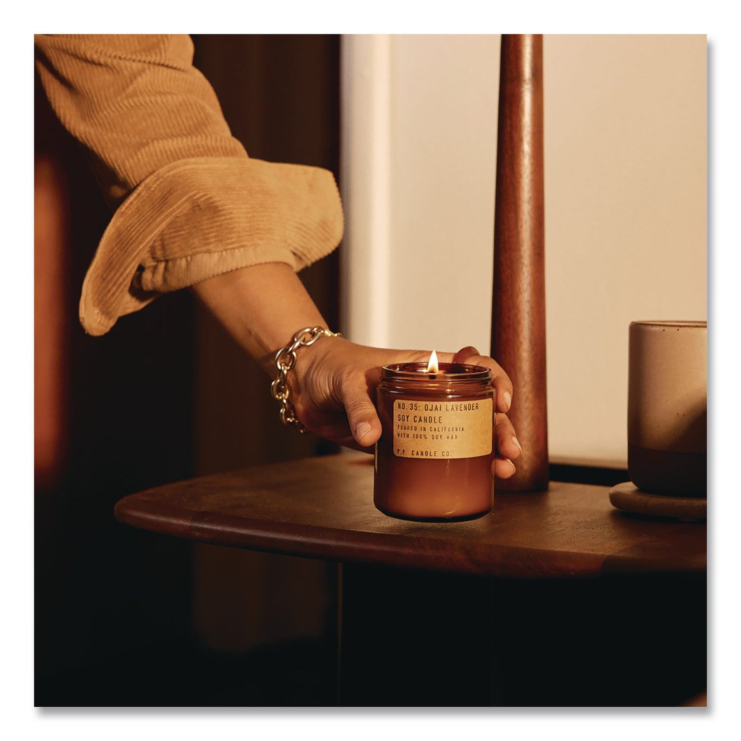 Ojai Lavender Soy Candle, 40 to 50 Hours Burn Time, 2.9 d x 3.5 h, 7.2 oz, Amber