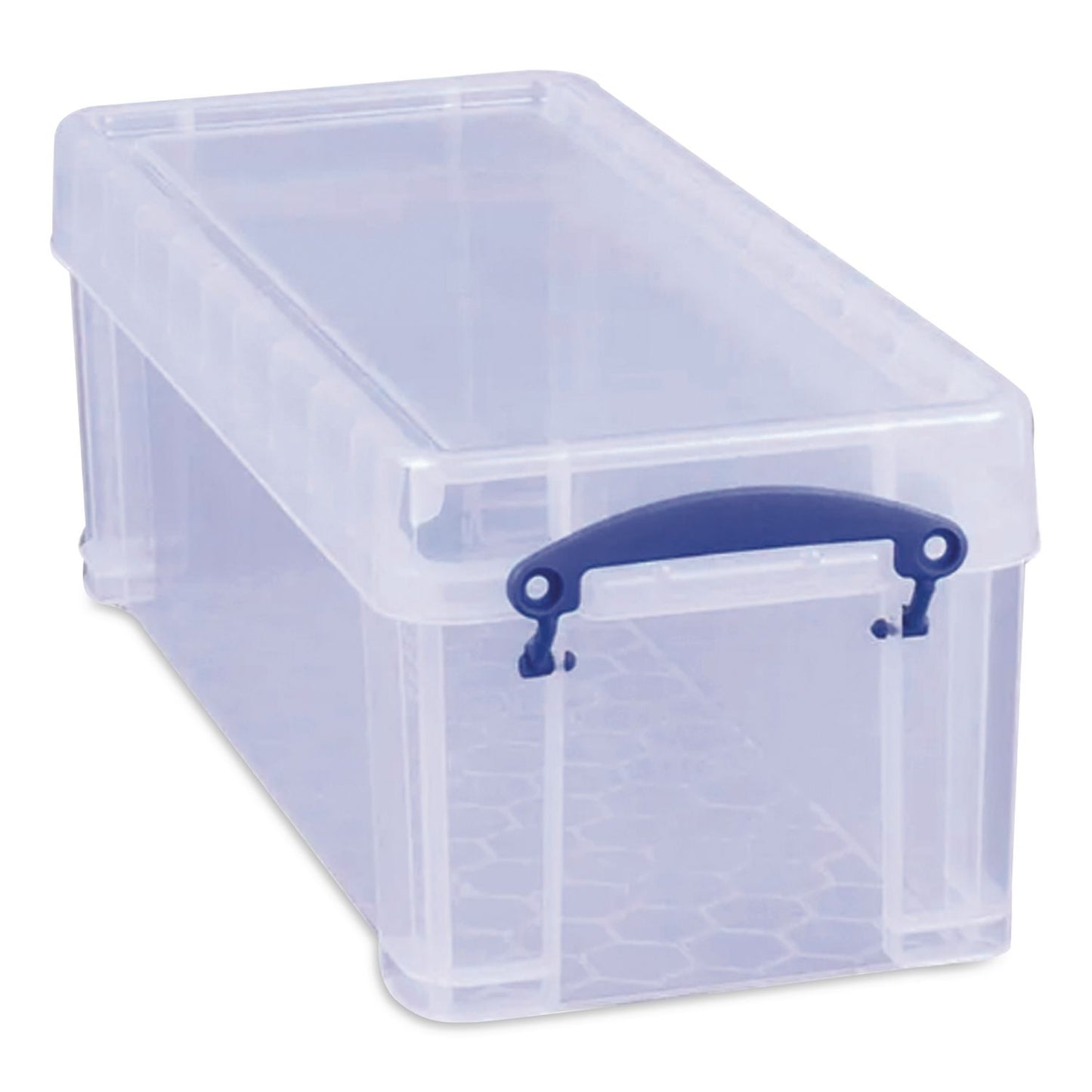 Snap-Lid Cd/dvd Storage Bin, 1.72 Gal, 7.13" X 17.25" X 6.25", Clear/blue