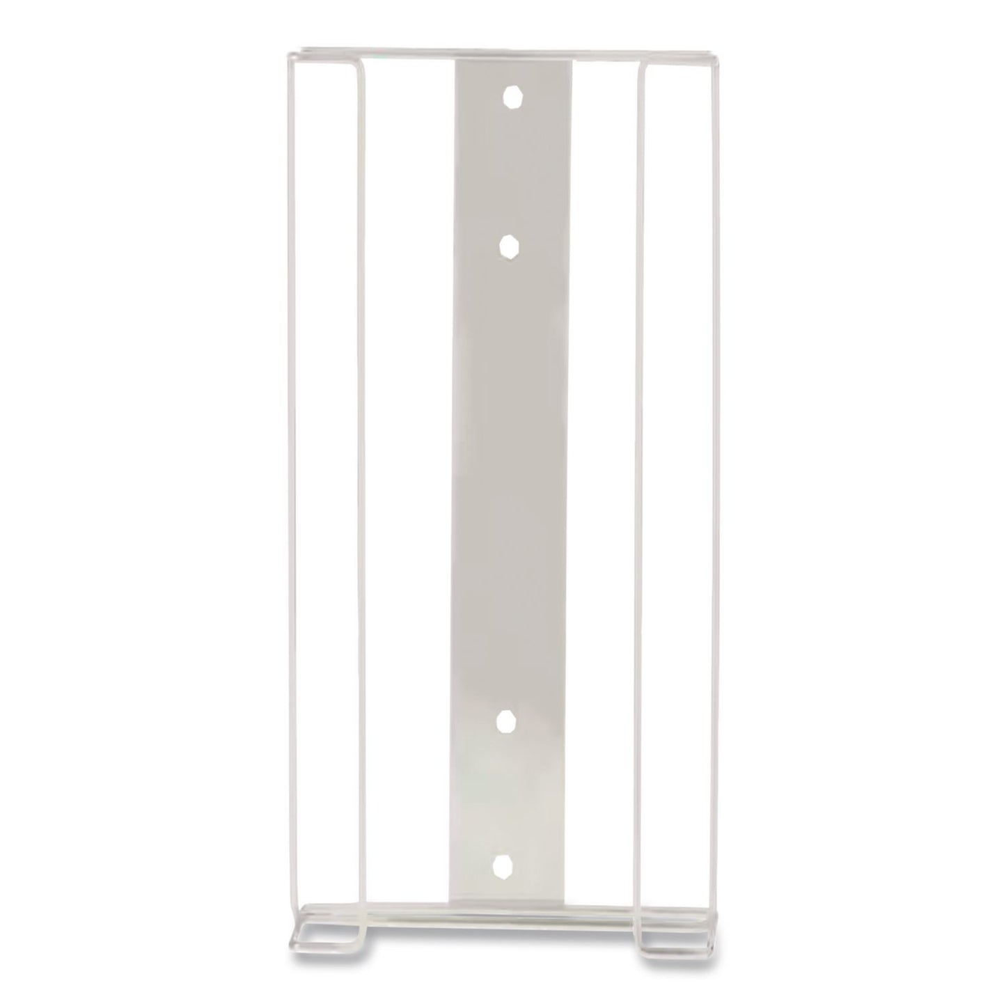 Wire Wall-Mount Glove Box Holder, 4-Box, Horizontal, Stainless Steel, White, 11 x 4 x 22