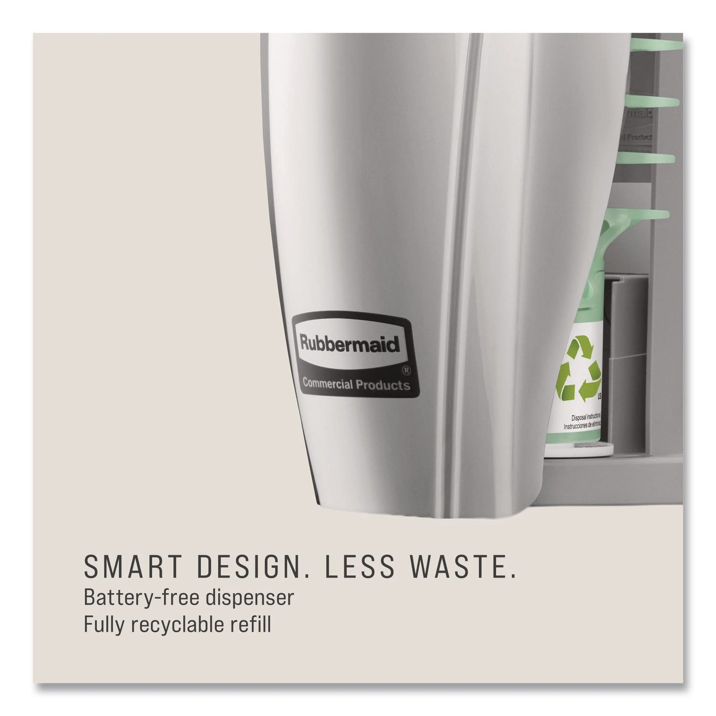 Passive Air Care Dispenser, 2.94 x 2.84 x 5.41, Chrome