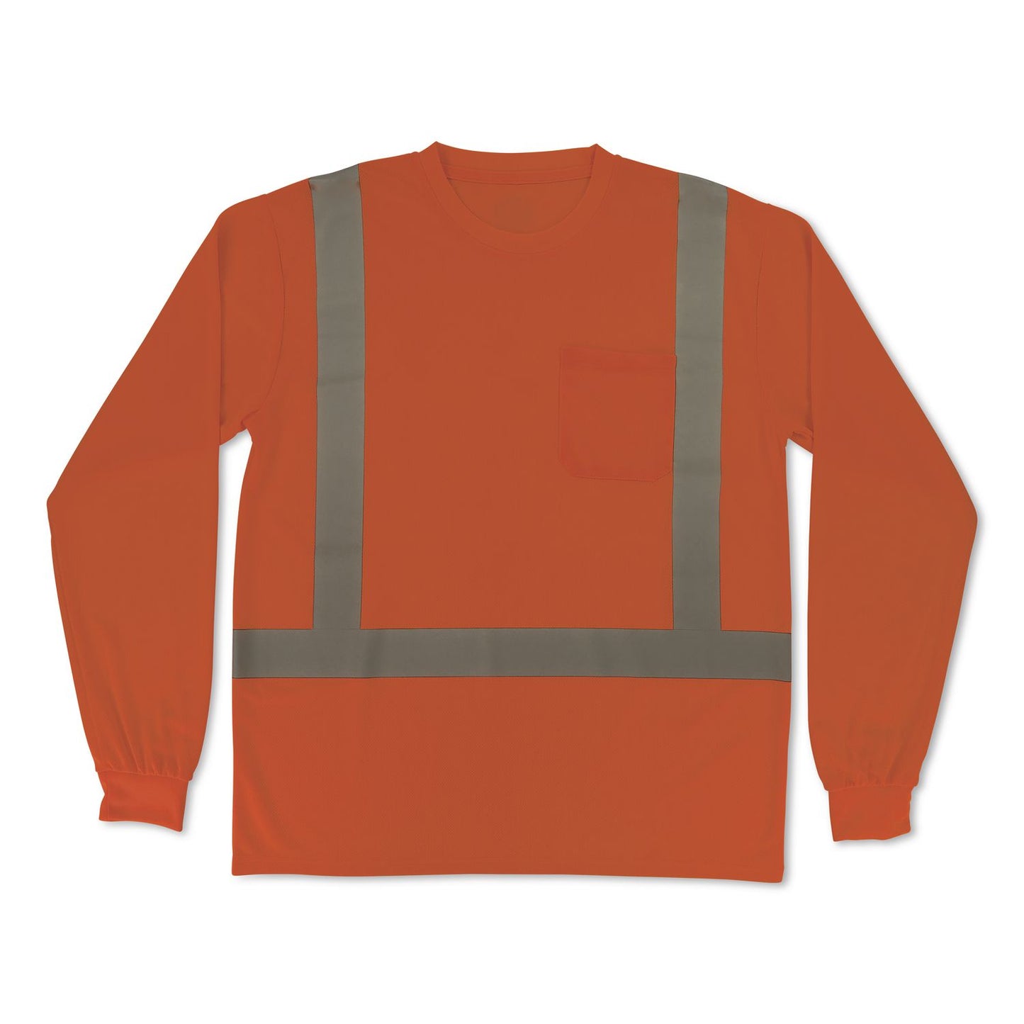 GloWear 8284 Class 2 Essential Hi-Vis Long Sleeve T-Shirt, X-Small, Orange