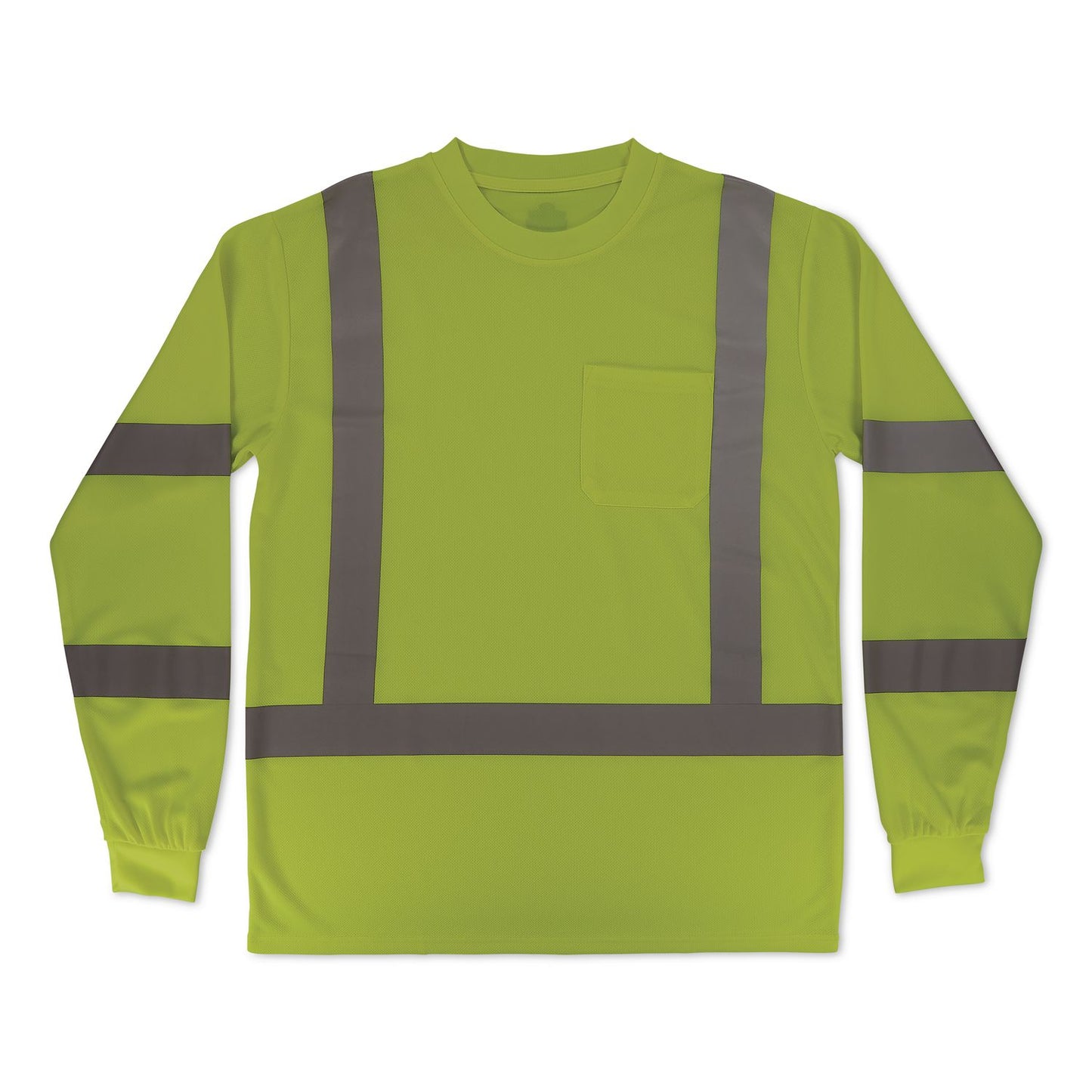 GloWear 8368 Class 3 Essential Hi-Vis Long Sleeve T-Shirt, Large, Lime