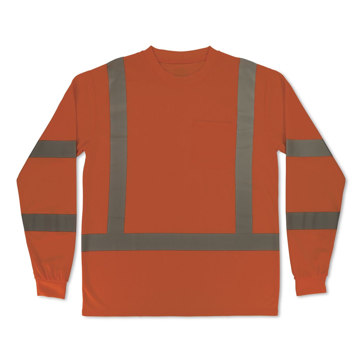 GloWear 8368 Class 3 Essential Hi-Vis Long Sleeve T-Shirt, Small, Orange