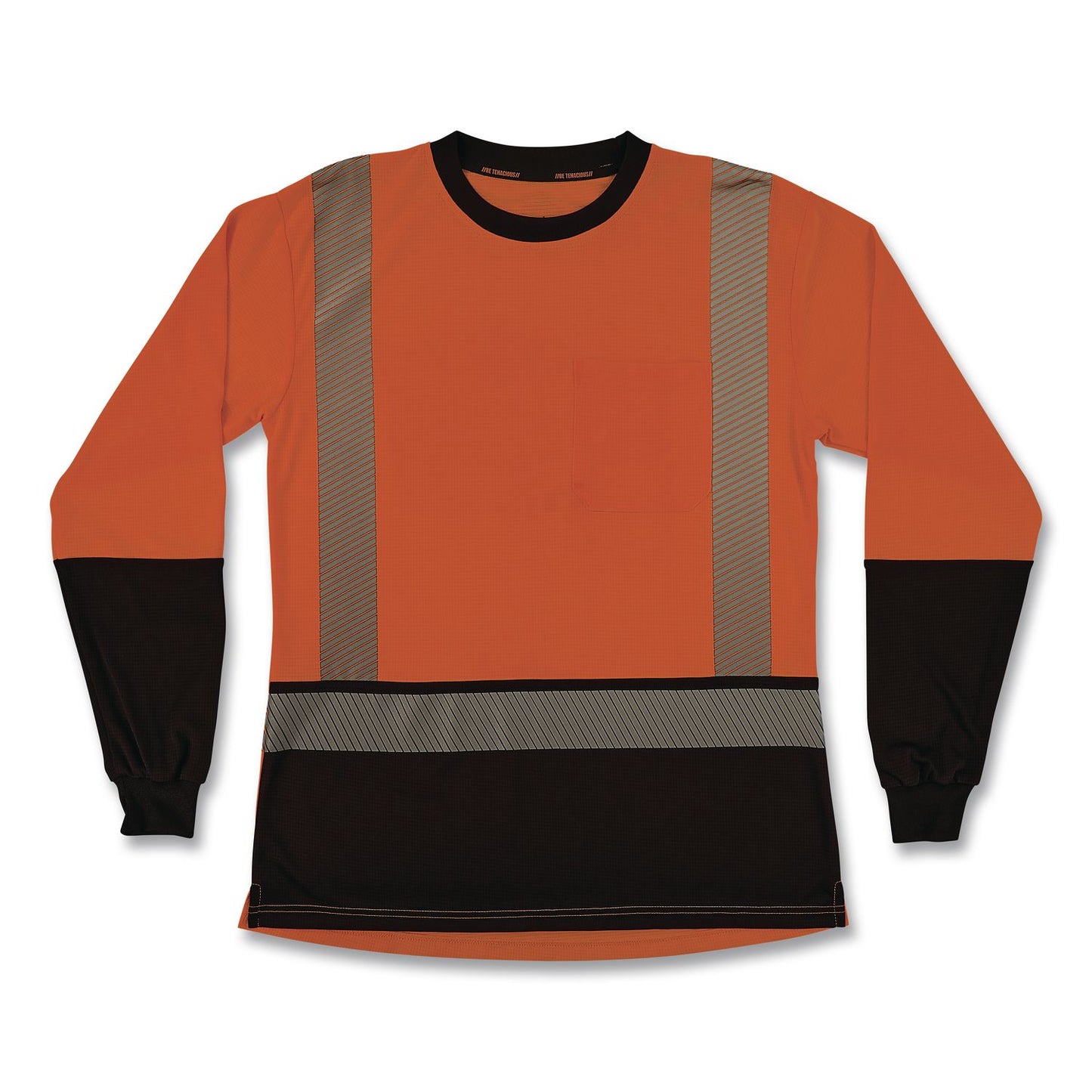 GloWear 8278BK Class 2 Women's Performance Hi-Vis Long Sleeve T-Shirt with Black Bottom, 3X-Large, Orange