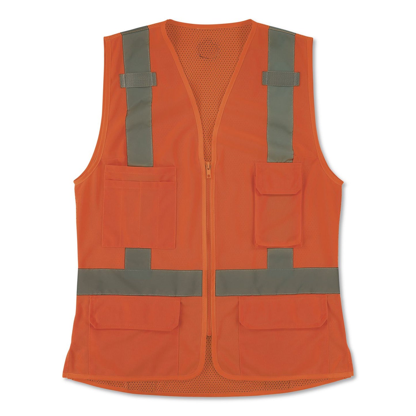 GloWear 8247ZW-S Class 2 Women's Hi-Vis Surveyor Vest with Zipper, Polyester, X-Large, Orange