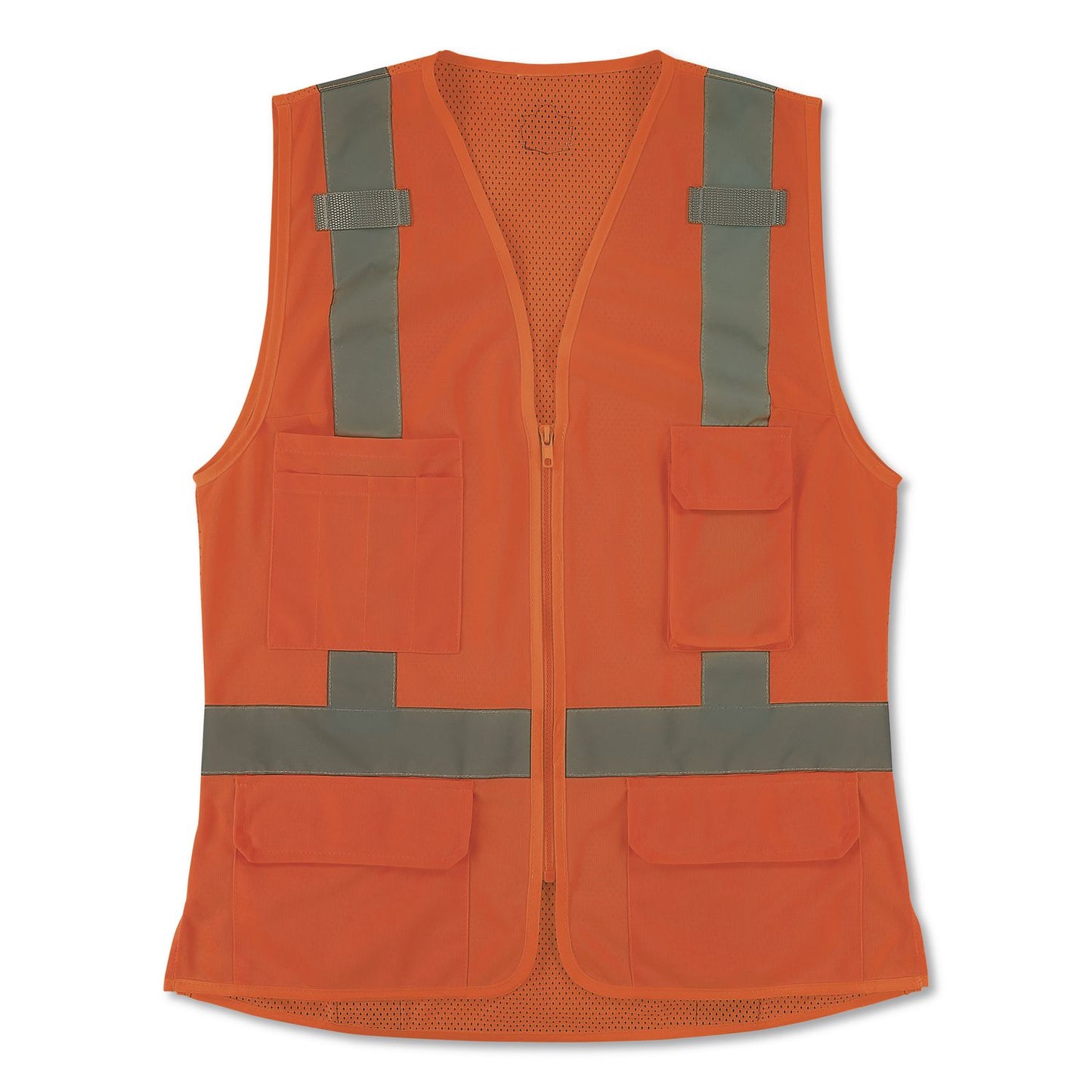 GloWear 8247ZW-S Class 2 Women's Hi-Vis Surveyor Vest with Zipper, Polyester, 2X-Large, Orange