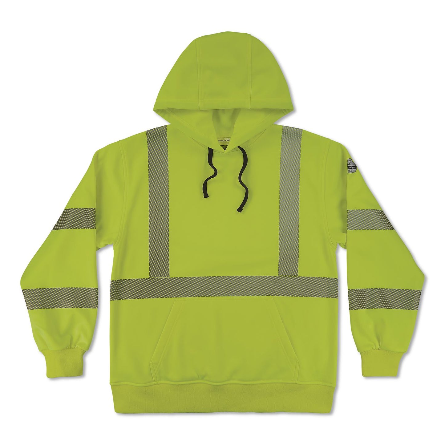 GloWear 8304W Class 3 Women's Performance Hi-Vis Hooded Sweatshirt, Small, Lime