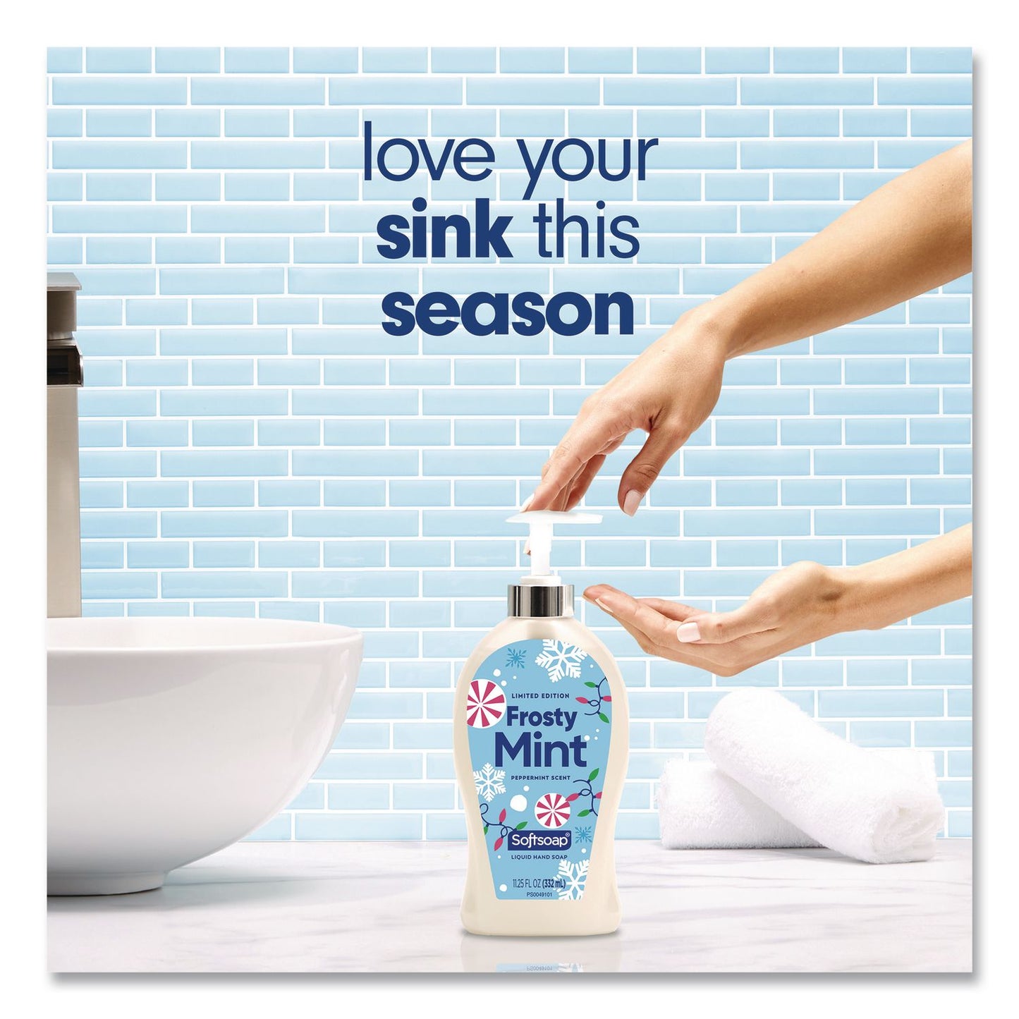 Limited Edition Frosty Mint Liquid Hand Soap, Peppermint Scent, 11 oz Pump Bottle