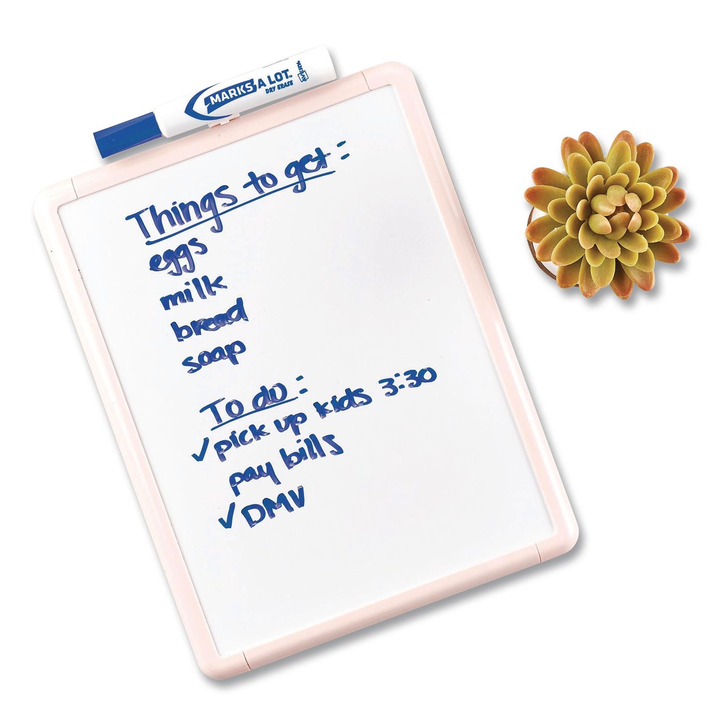 MARKS A LOT Desk-Style Dry Erase Markers, Broad Chisel Tip, Blue