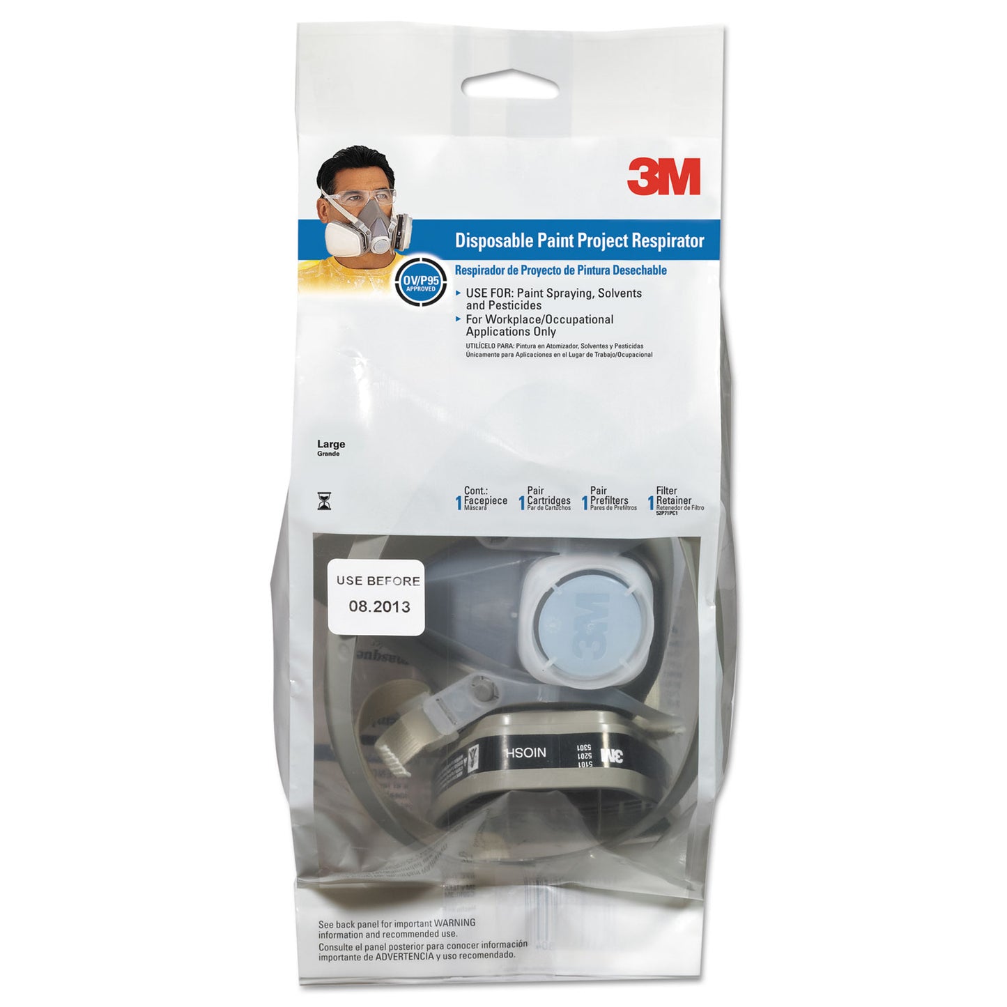 Dual Cartridge Respirator Assembly 52p71, Organic Vapor/p95, Medium