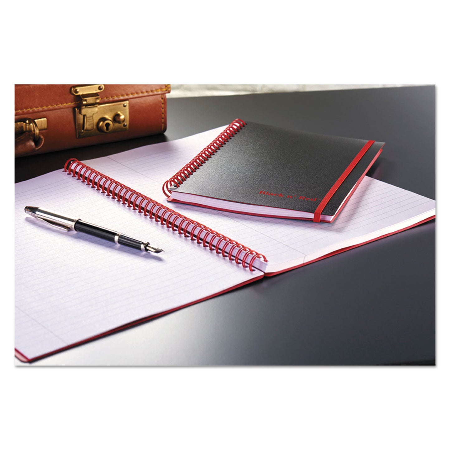 Flexible Cover Twinwire Notebooks, SCRIBZEE Compatible, 1-Subject, Wide/Legal Rule, Black/Red Cover, (70) 11 x 8.5 Sheets