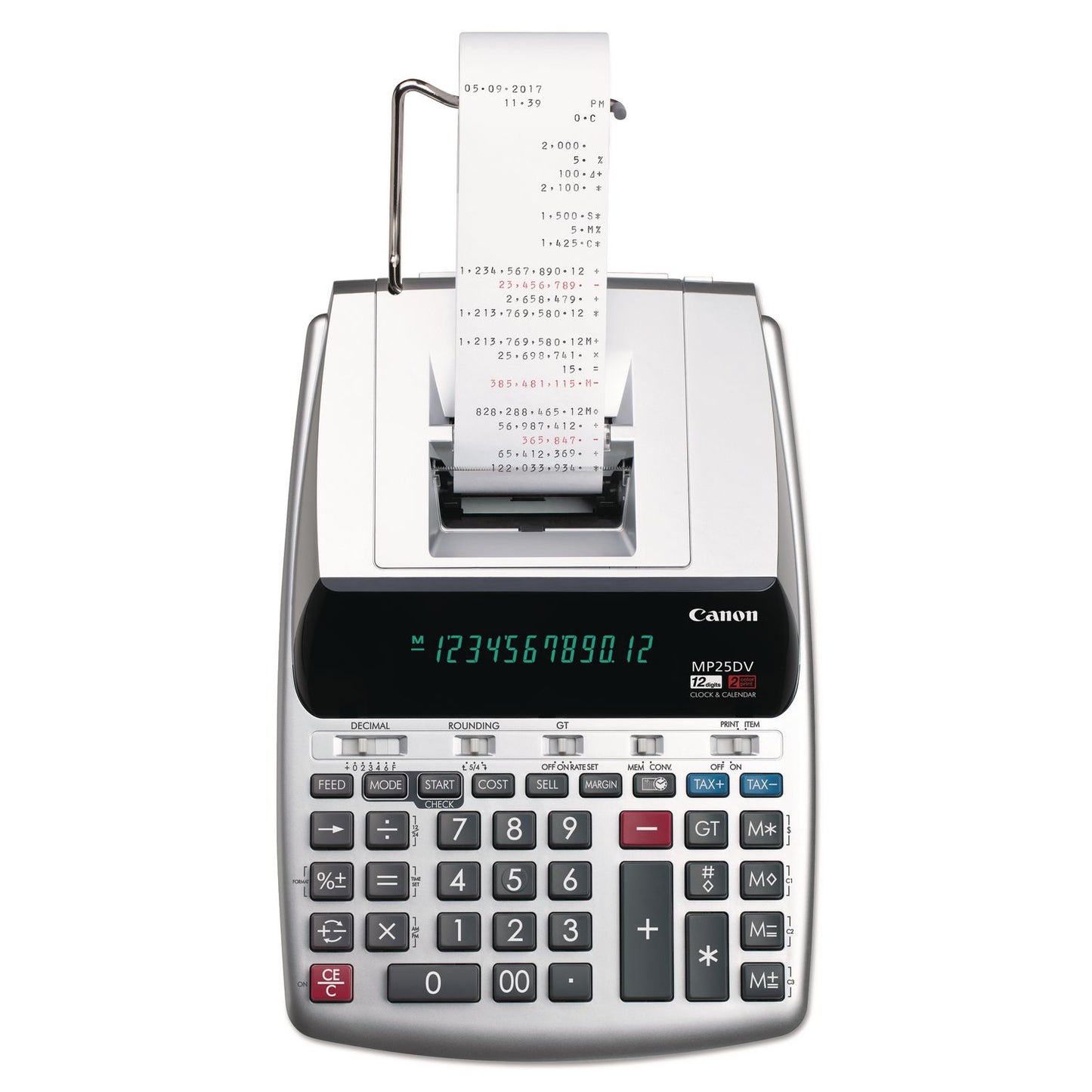 Mp25dv 12-Digit Ribbon Printing Calculator, Black/red Print, 4.3 Lines/sec
