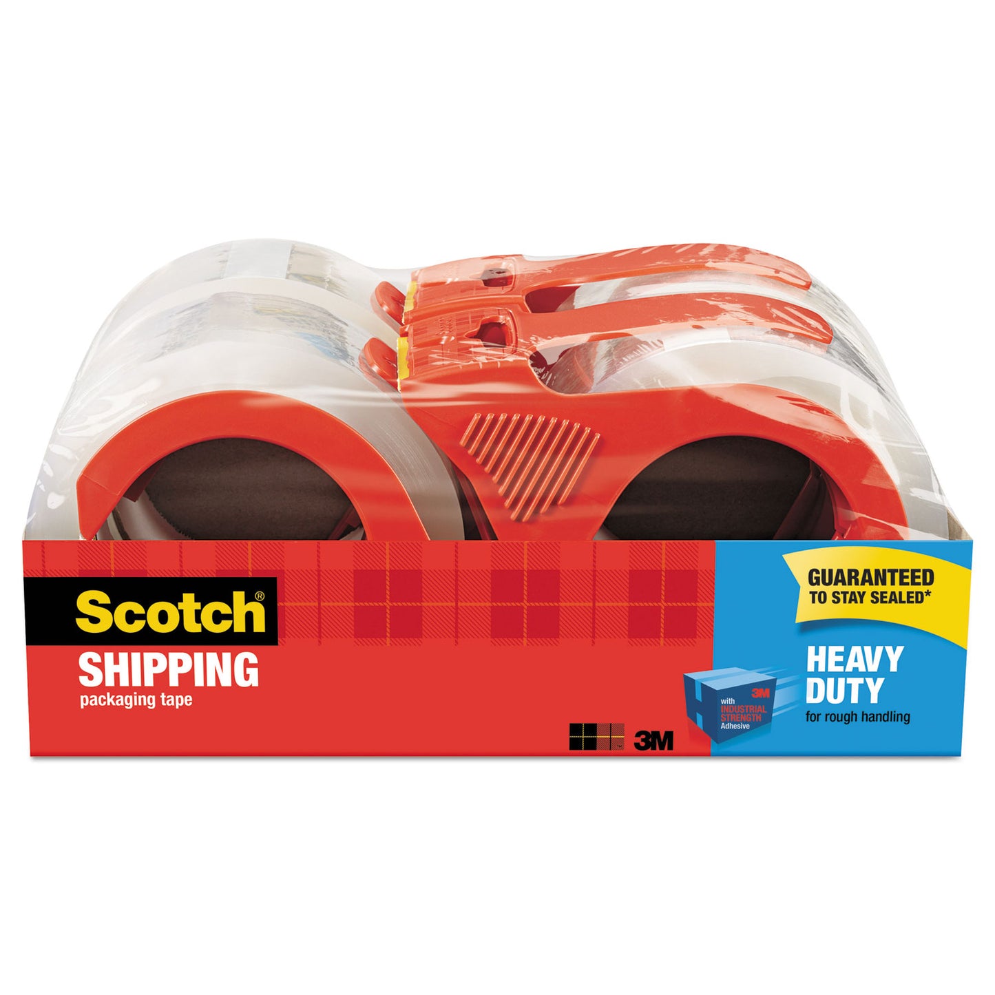 3850 Heavy-Duty Packaging Tape With Dispenser, 3" Core, 1.88" X 54.6 Yds, Clear, 4/pack