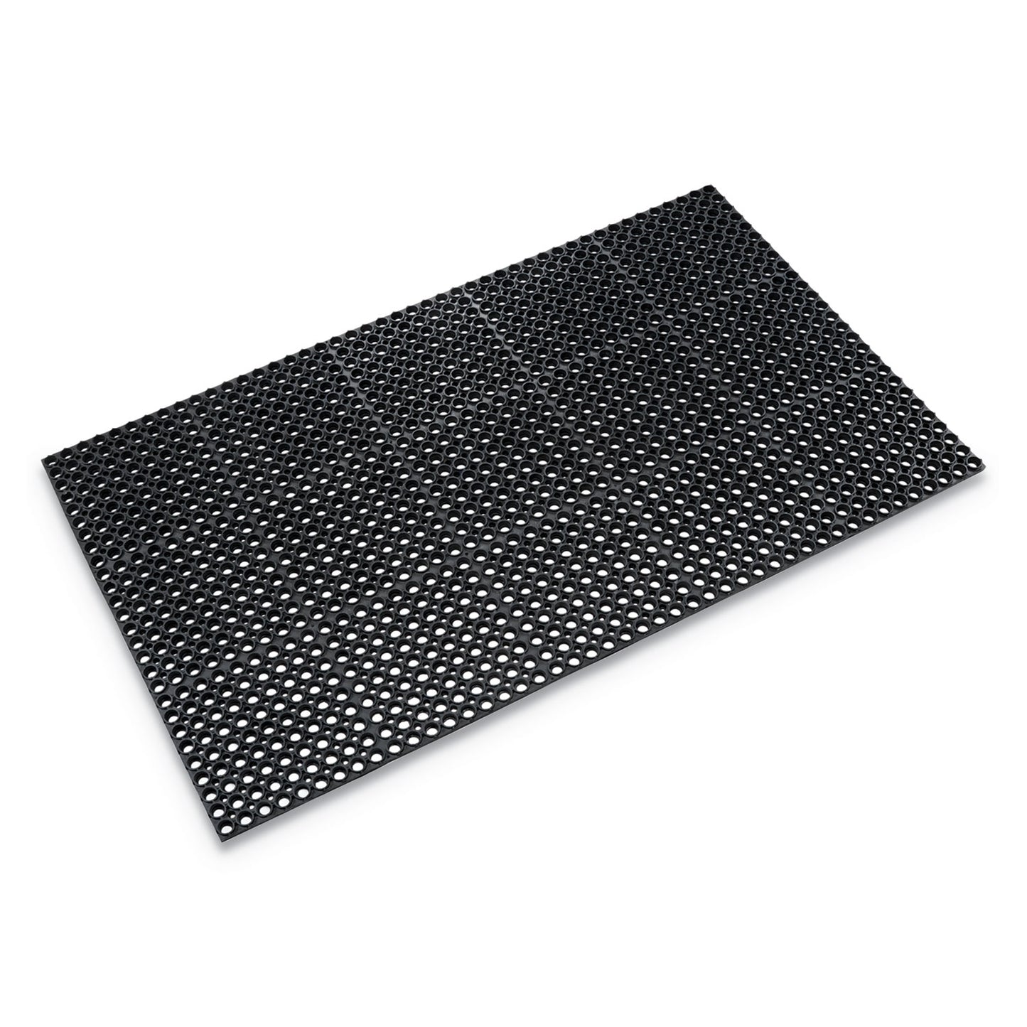 Safewalk Heavy-Duty Anti-Fatigue Drainage Mat, 0.88" Thick, 36" x 60", Black Raised Rib Perforated Surface