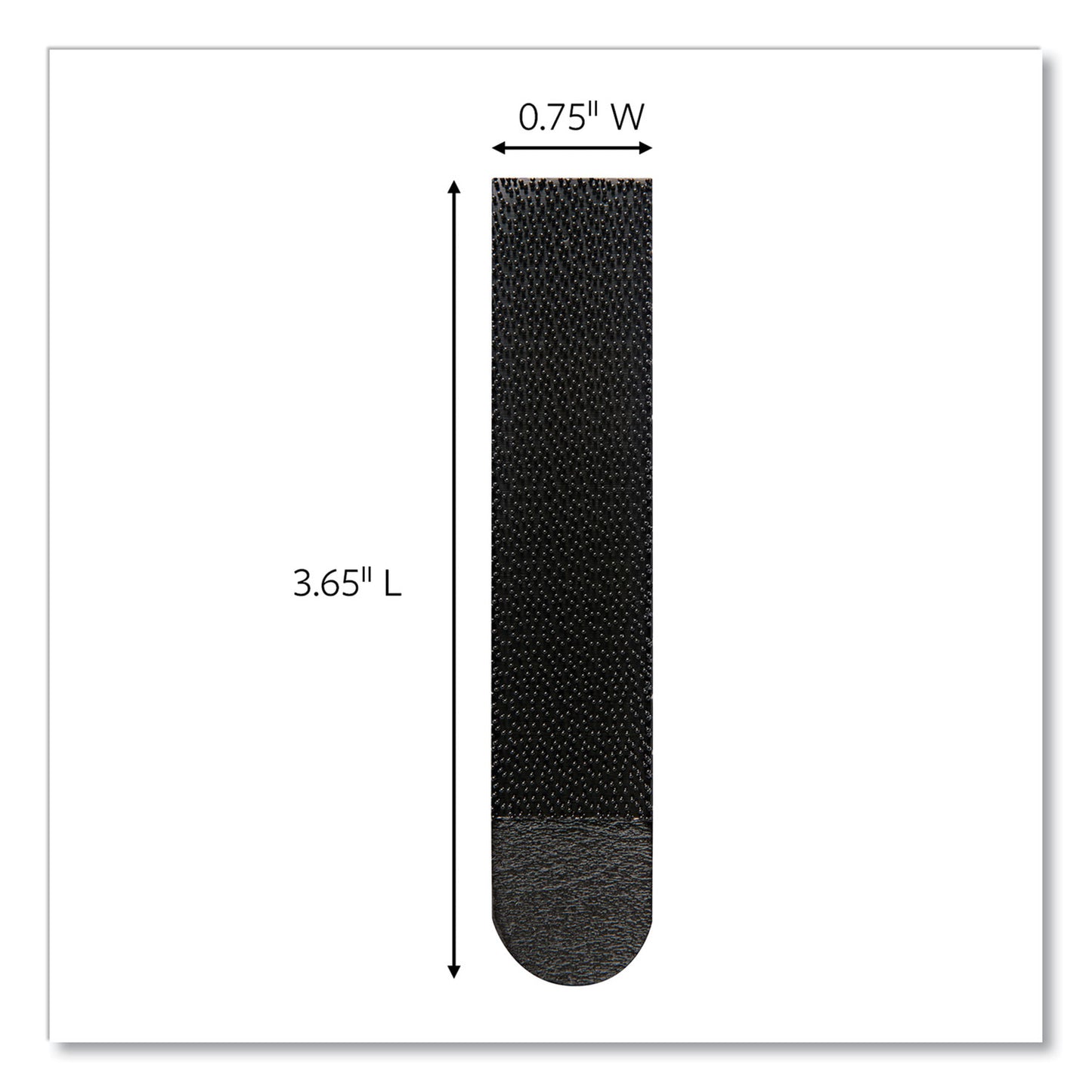 Bath Picture Hanging Strip Pairs, Holds Up to 4 lb, Large: 0.75" x 3.65", Black, 12/Pack