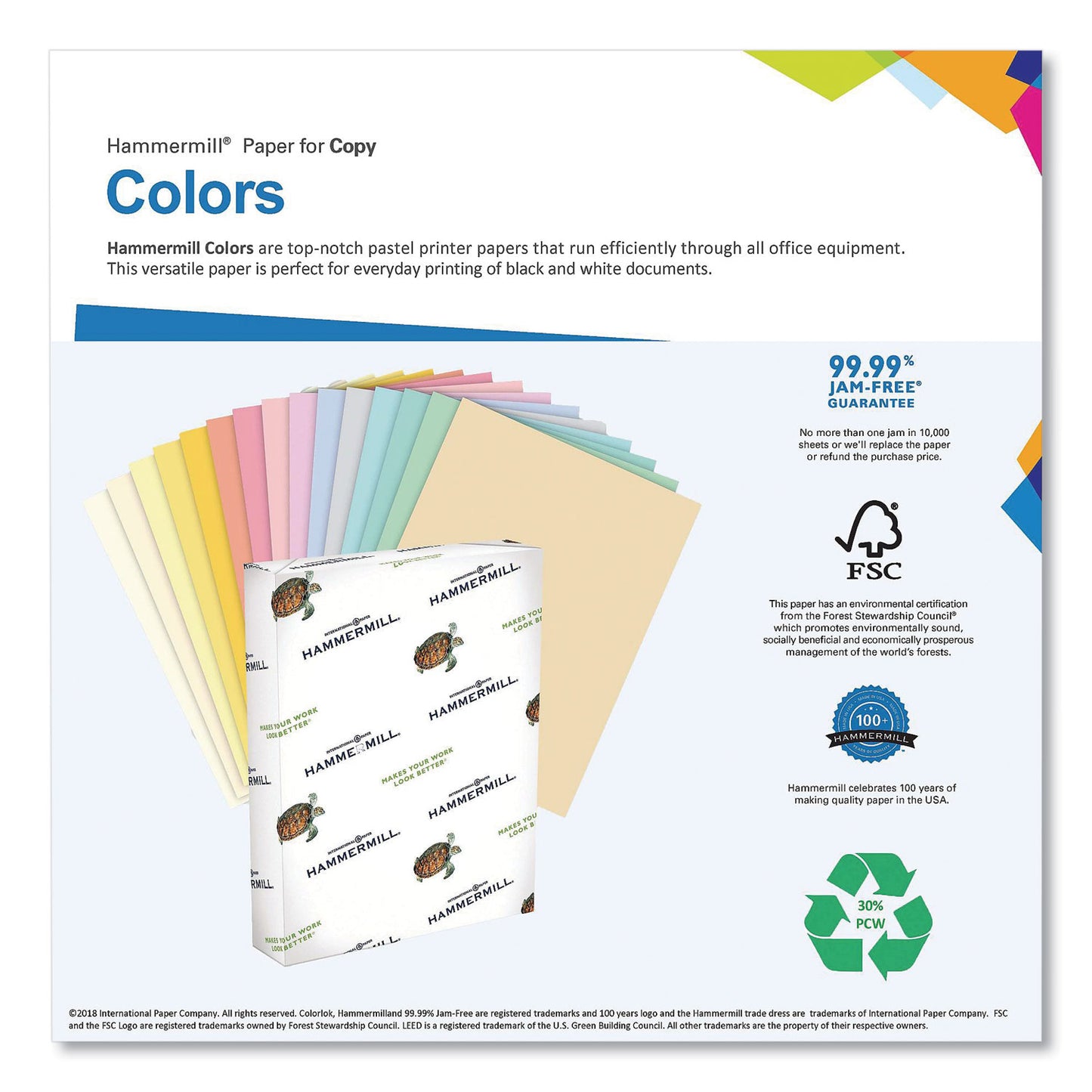 Colors Print Paper, 20 lb Bond Weight, 11 x 17, Green, 500/Ream