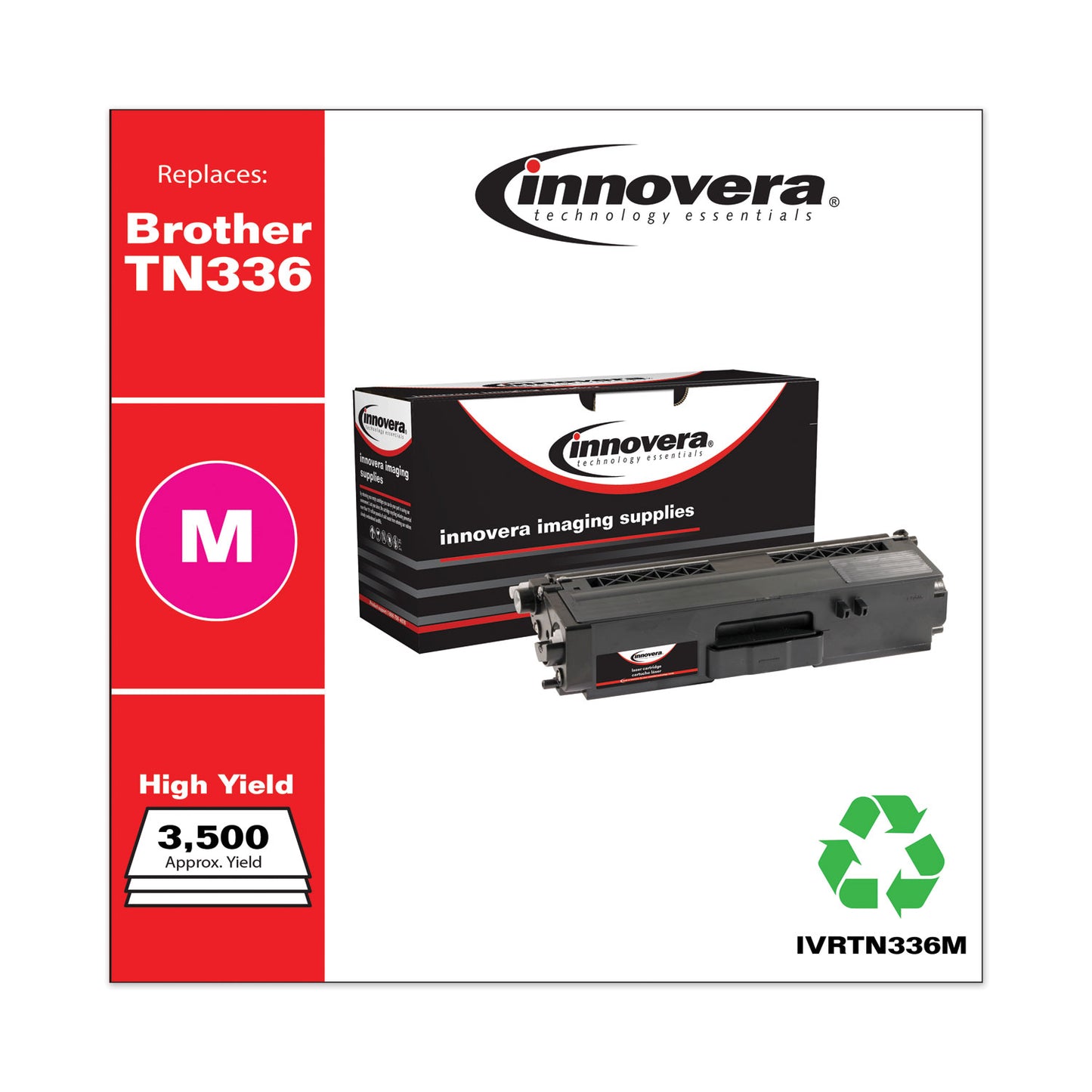 Remanufactured Magenta High-Yield Toner, Replacement for TN336M, 3,500 Page-Yield