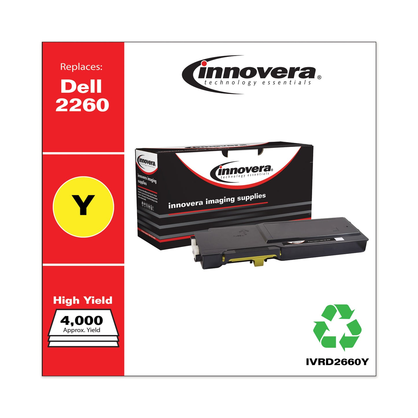 Remanufactured Yellow High-Yield Toner, Replacement for 593-BBBR, 4,000 Page-Yield