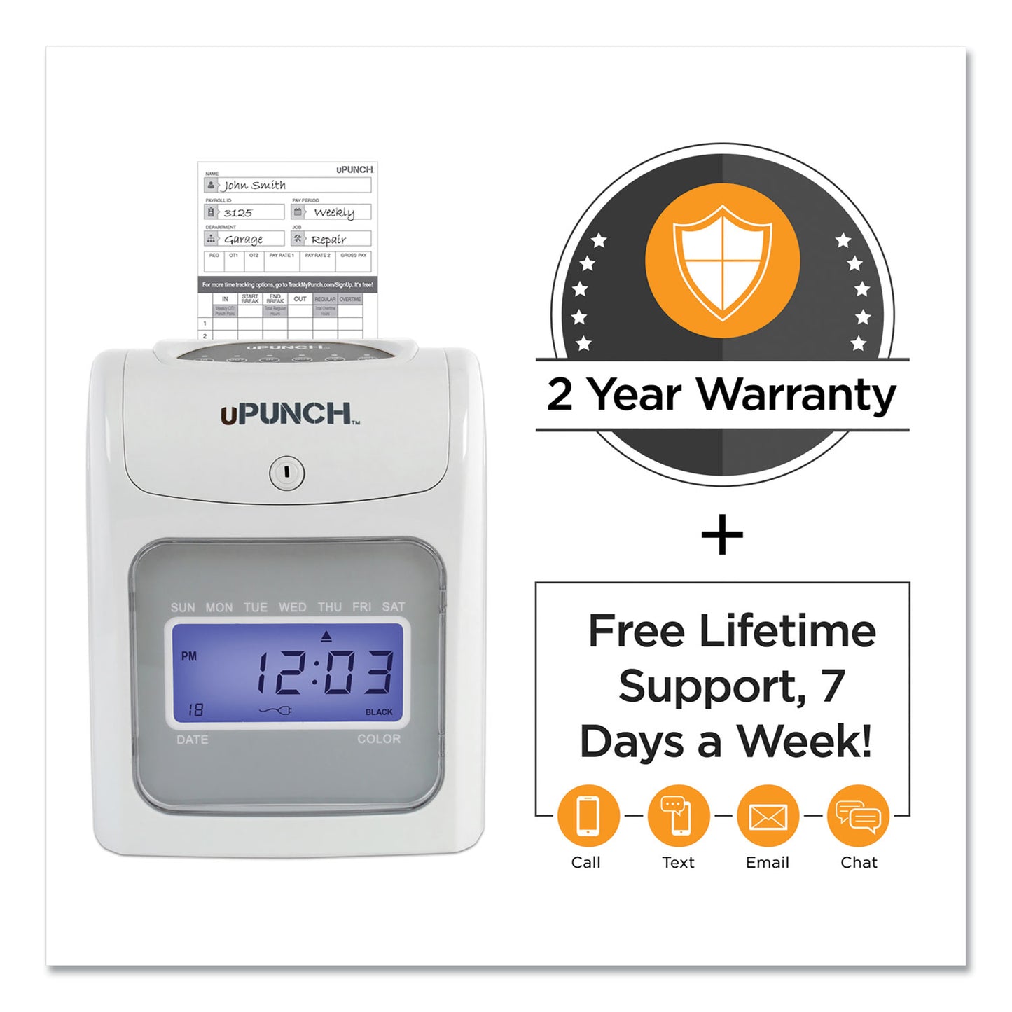 HN2500 Electronic Calculating Time Clock Bundle, Digital Display, Beige/Gray