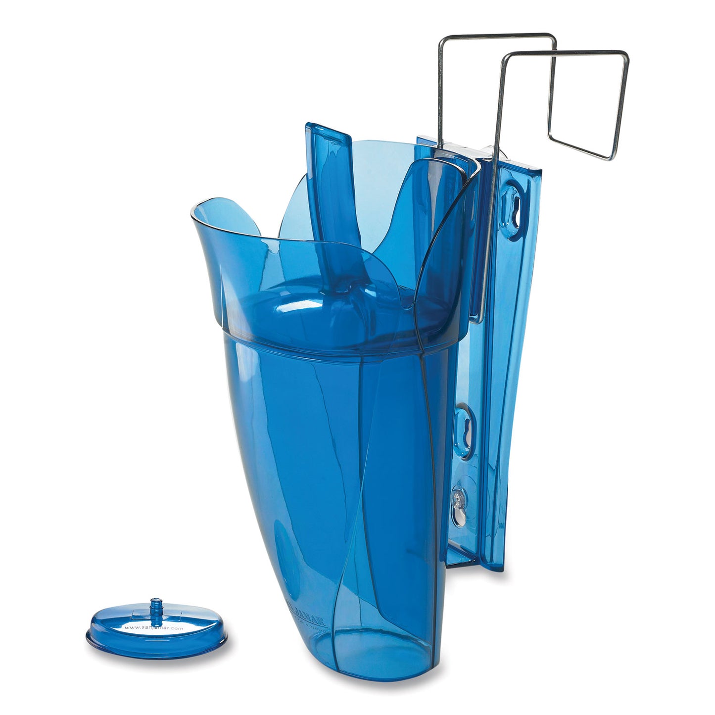 Saf-T-Scoop and Guardian System for Ice Machines, 64 oz to 86 oz Ice Scoop, Transparent Blue