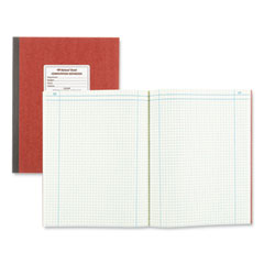 Computation Notebook, Quadrille Rule (4 sq/in), Brown Cover, (75) 11.75 x 9.25 Sheets