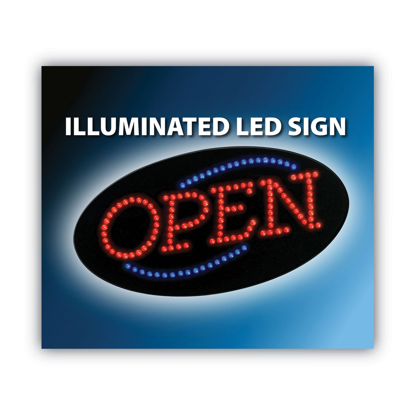LED OPEN Sign, 10.5 x 20.13, Red and Blue Graphics