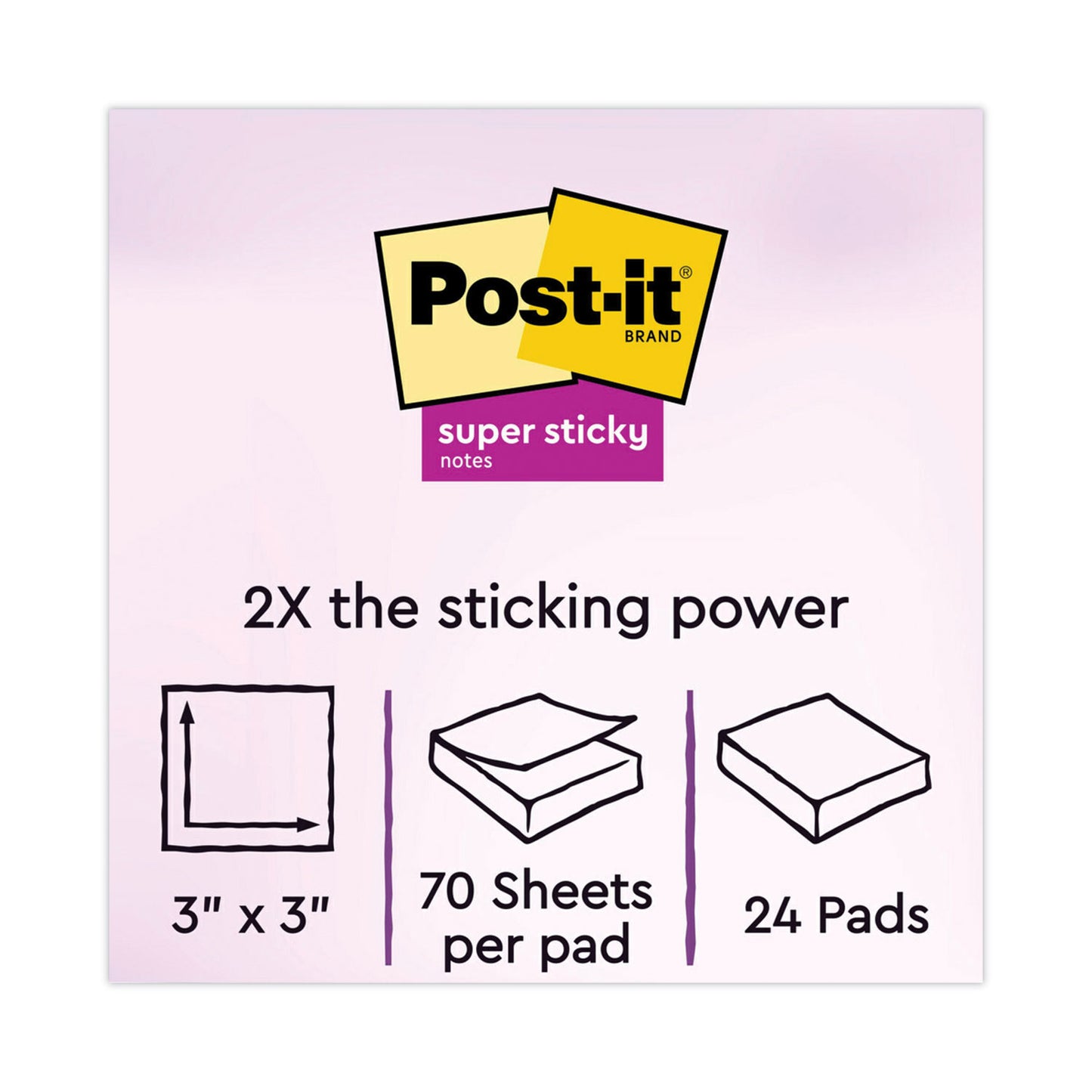 Pads in Playful Primary Collection Colors, Cabinet Pack, 3" x 3", 70 Sheets/Pad, 24 Pads/Pack