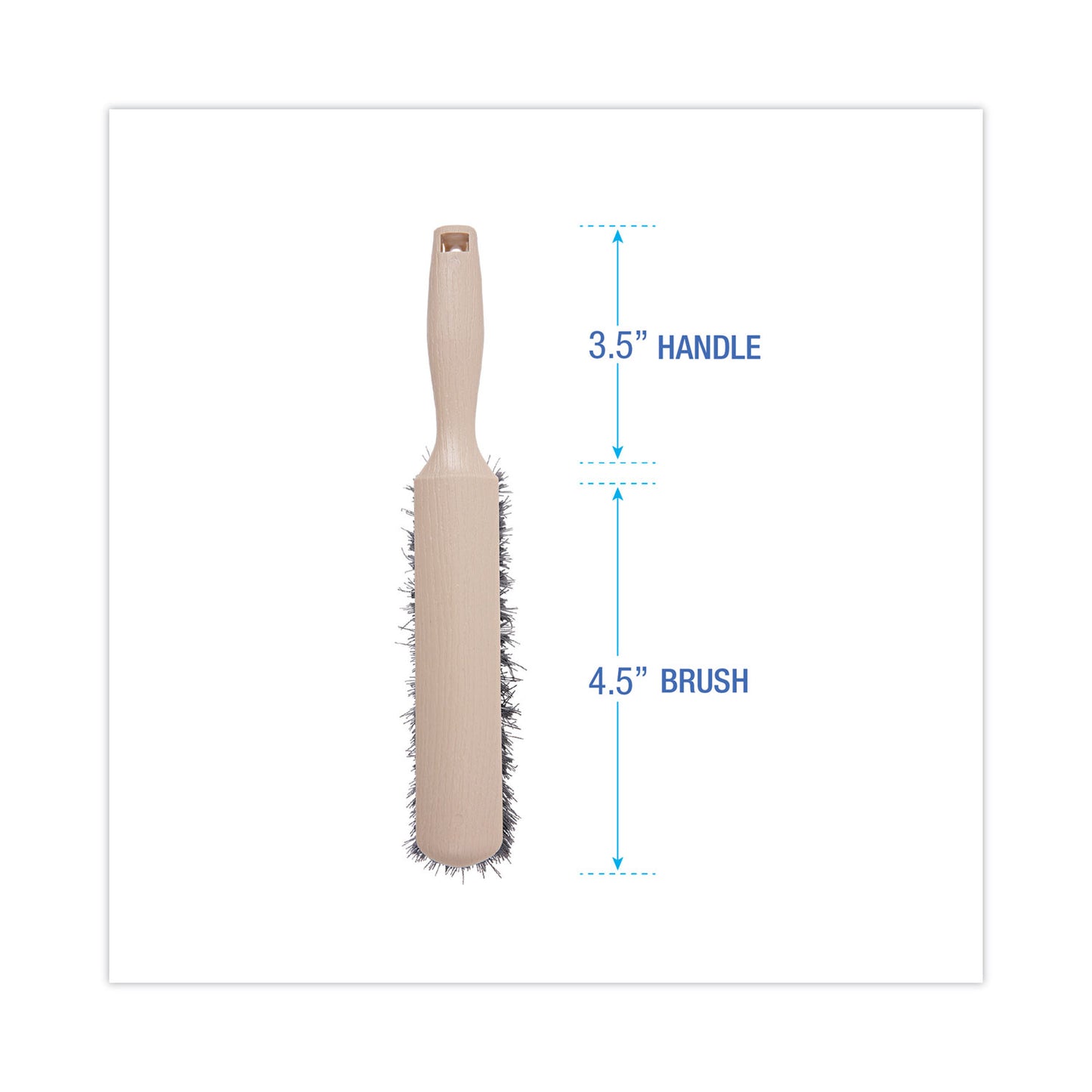 Counter Brush, Black Polypropylene, 4.5" Brush, 3.5" Tan Plastic Handle