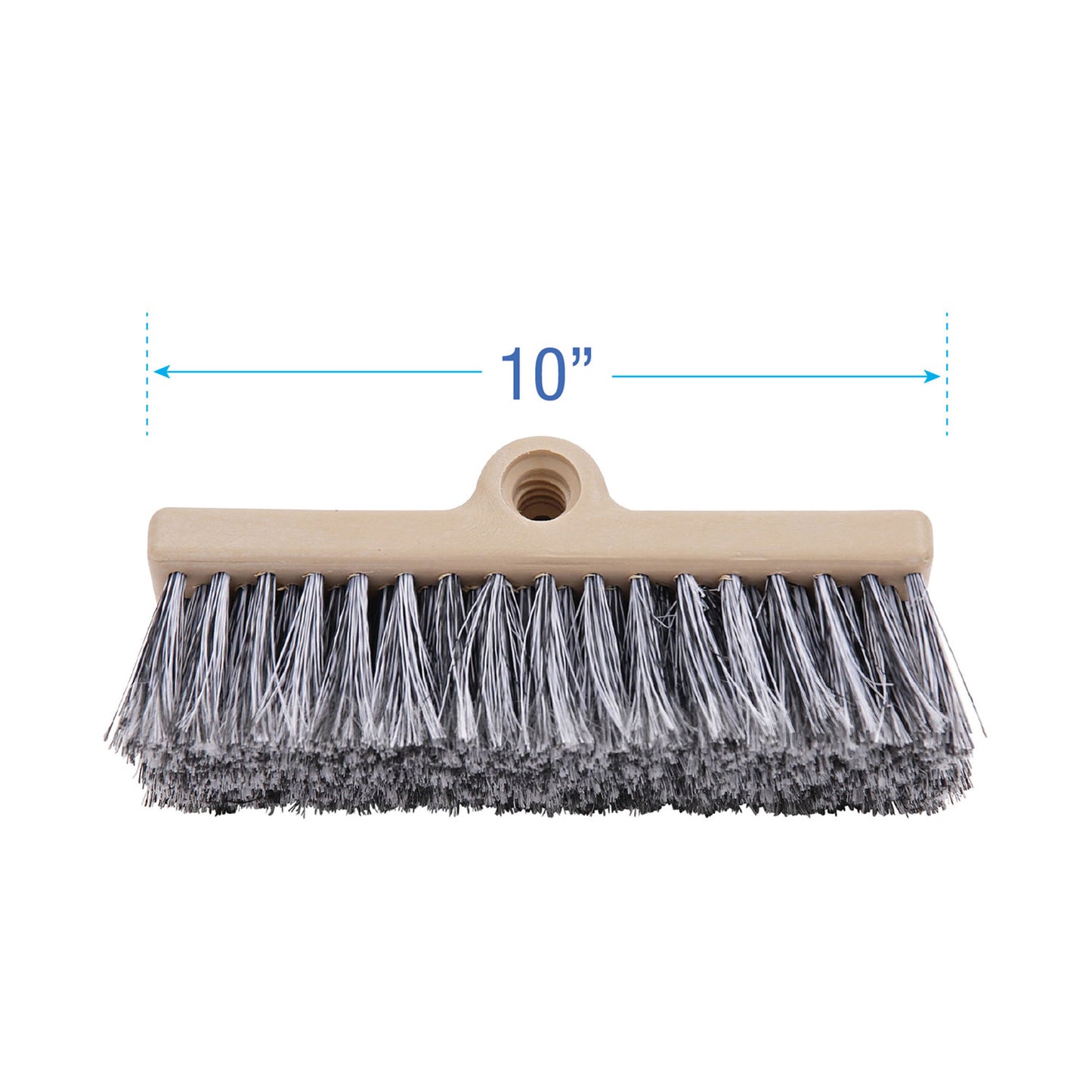 Dual-Surface Vehicle Brush, Black Polypropylene Bristles, 10" Brush, Brown Plastic Handle