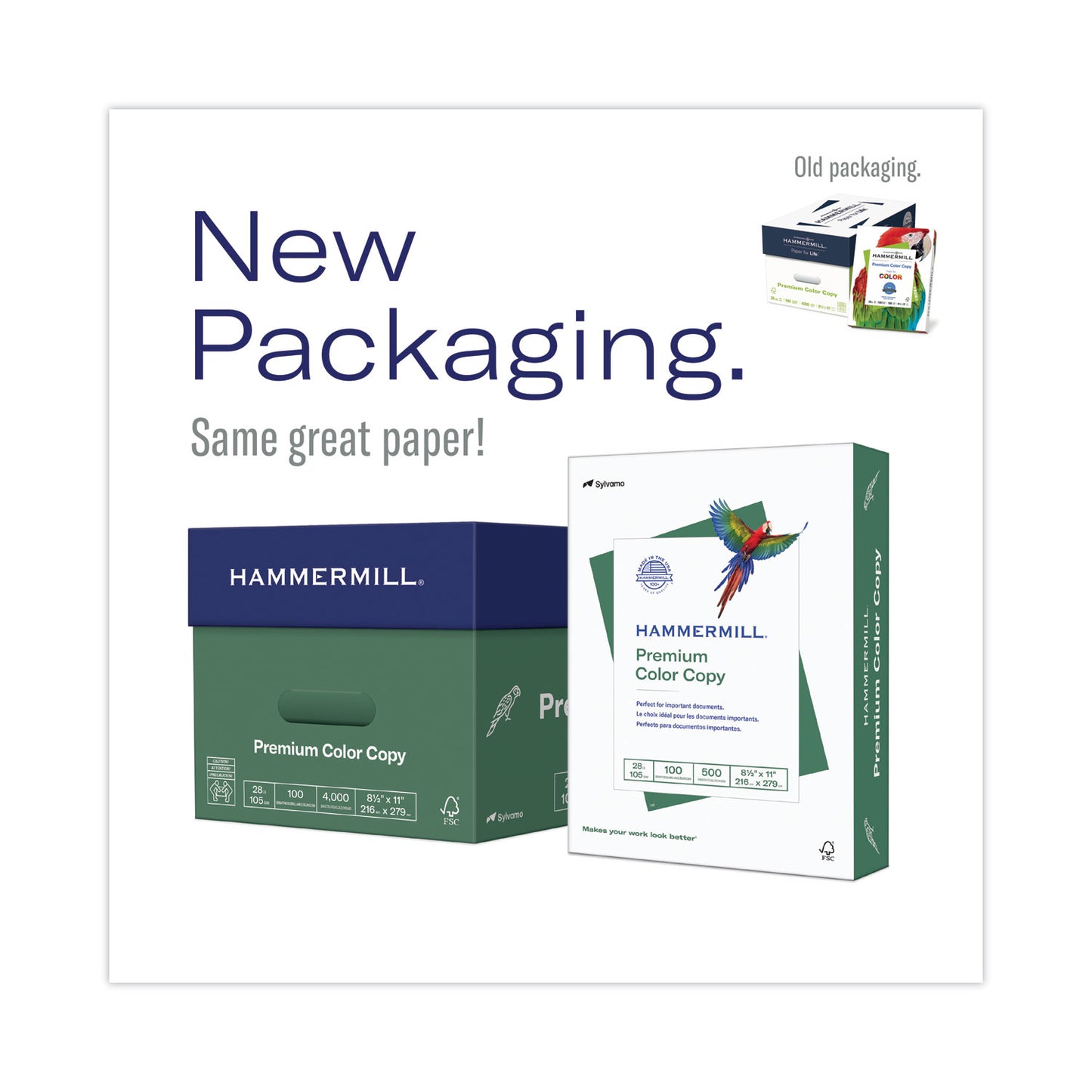 Premium Color Copy Print Paper, 100 Bright, 28 lb Bond Weight, 8.5 x 14, Photo White, 500/Ream