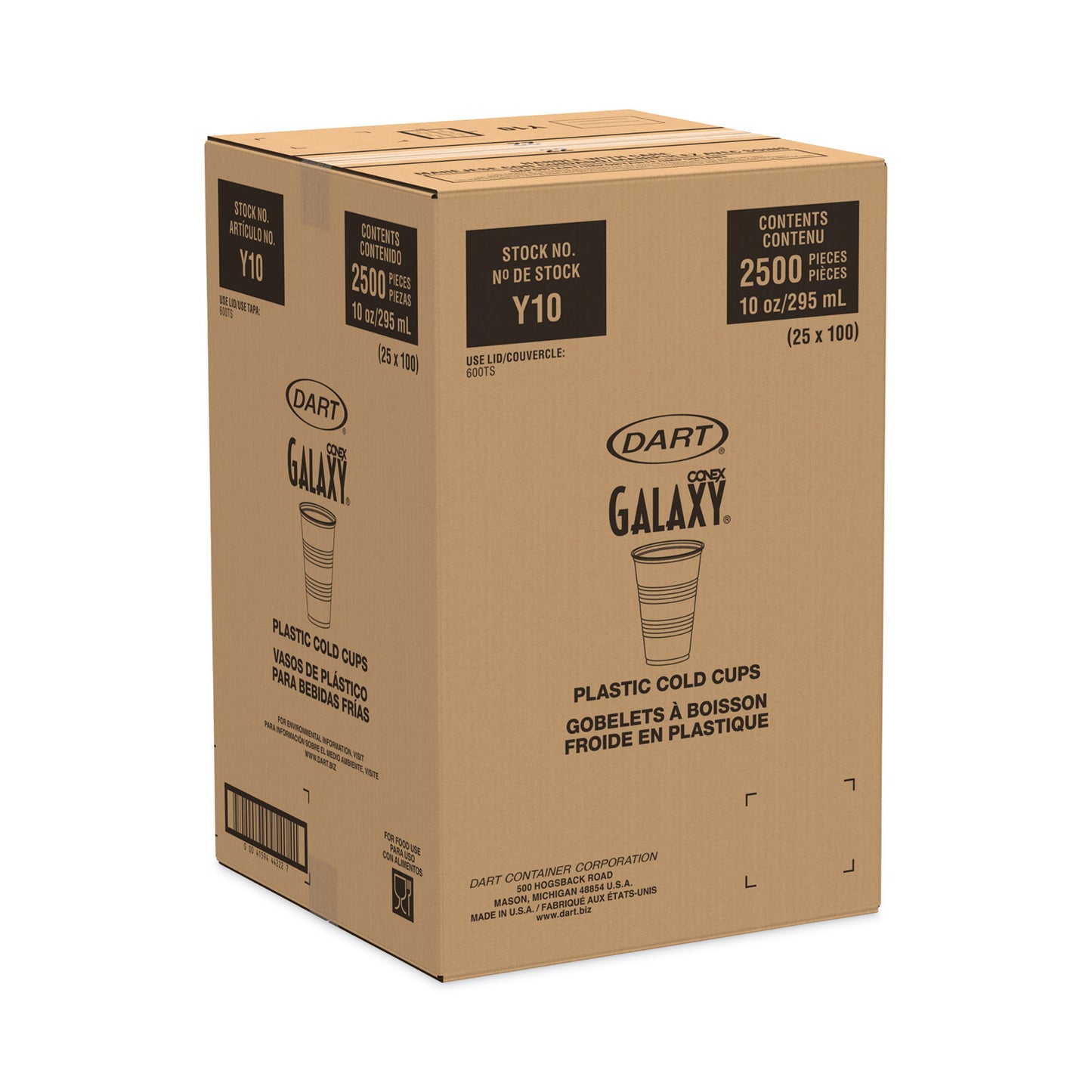 Galaxy Translucent Cups, 10 oz, Plastic, 100/Pack