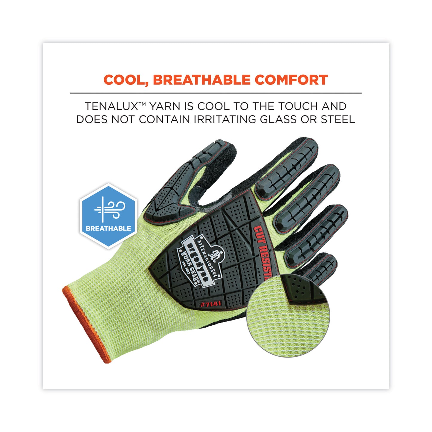 ProFlex 7141 ANSI A4 DIR Nitrile-Coated CR Gloves, EN388: 4X42DP, 9" Long, Medium, Lime, Pair