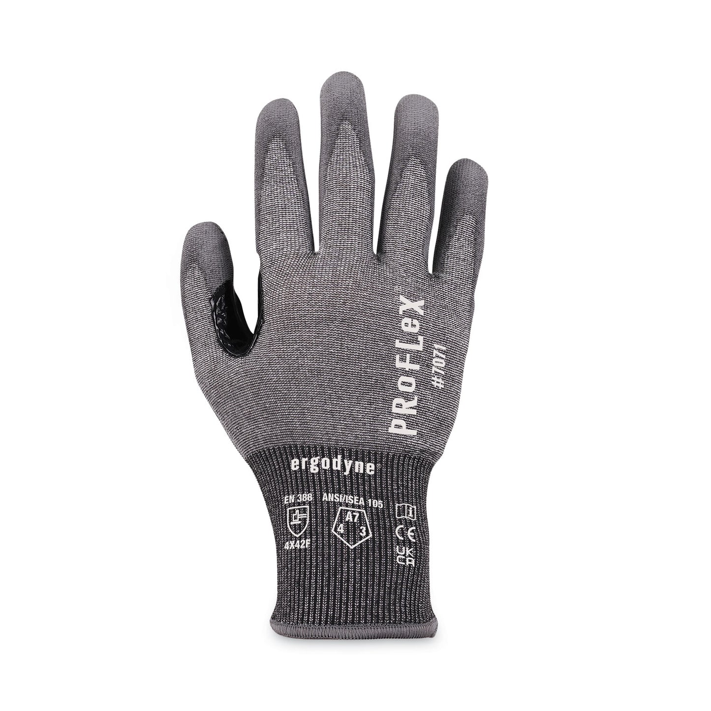 ProFlex 7071 ANSI A7 PU Coated CR Gloves, EN388: 4X42F, 9" Long, X-Large, Gray, Pair