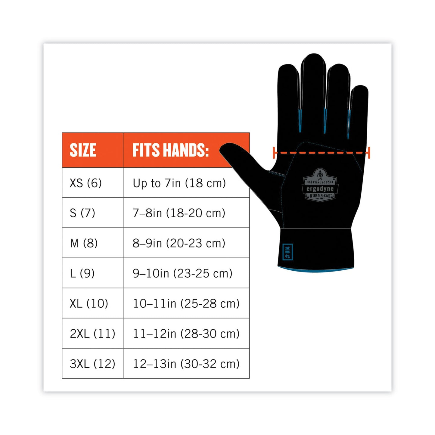 ProFlex 7401-CASE Coated Lightweight Winter Gloves, EN388: 2131X, 9" Long, Large, Orange, 144 Pairs/Carton