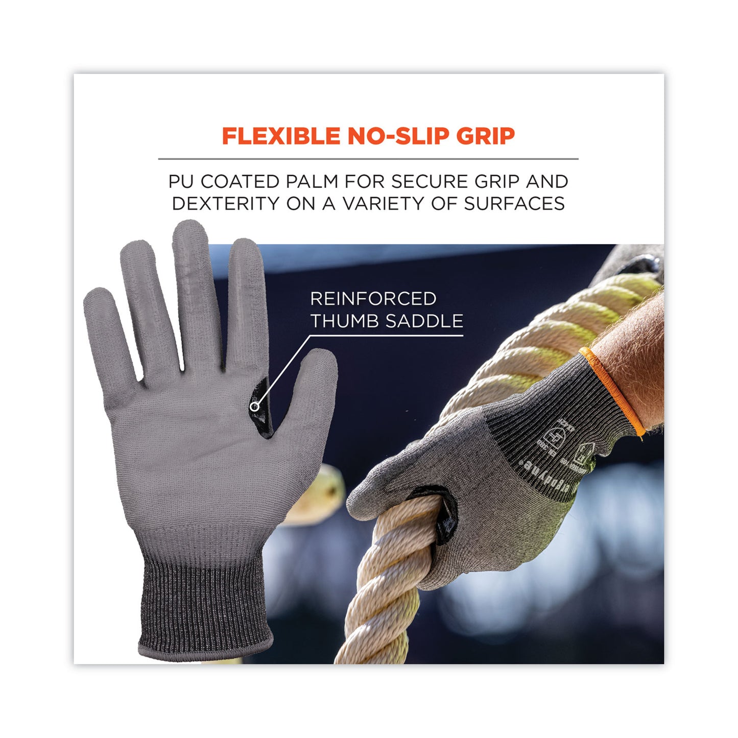ProFlex 7071 ANSI A7 PU Coated CR Gloves, EN388: 4X42F, 9" Long, XX-Large, Gray, Pair