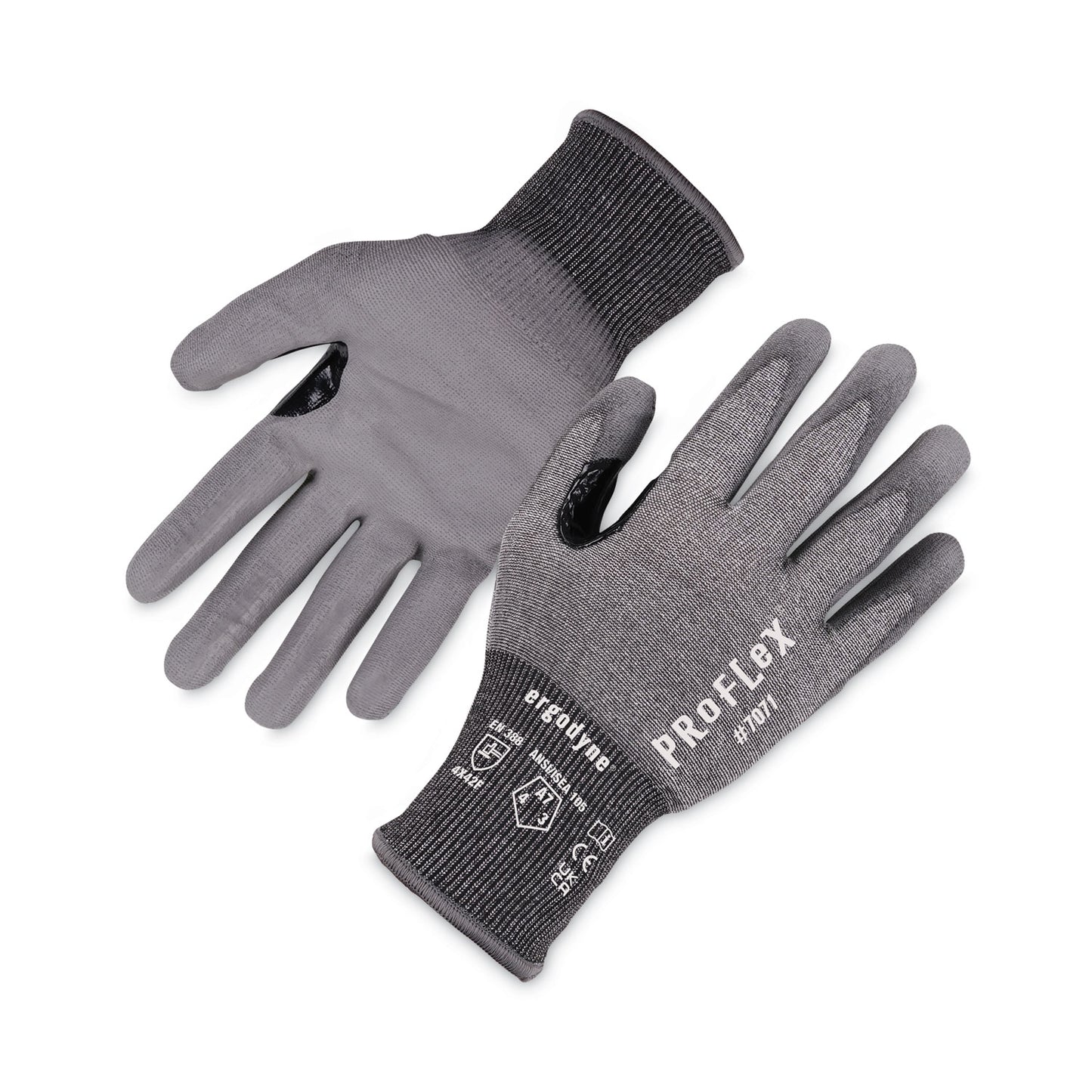 ProFlex 7071 ANSI A7 PU Coated CR Gloves, EN388: 4X42F, 9" Long, XX-Large, Gray, 12 Pairs