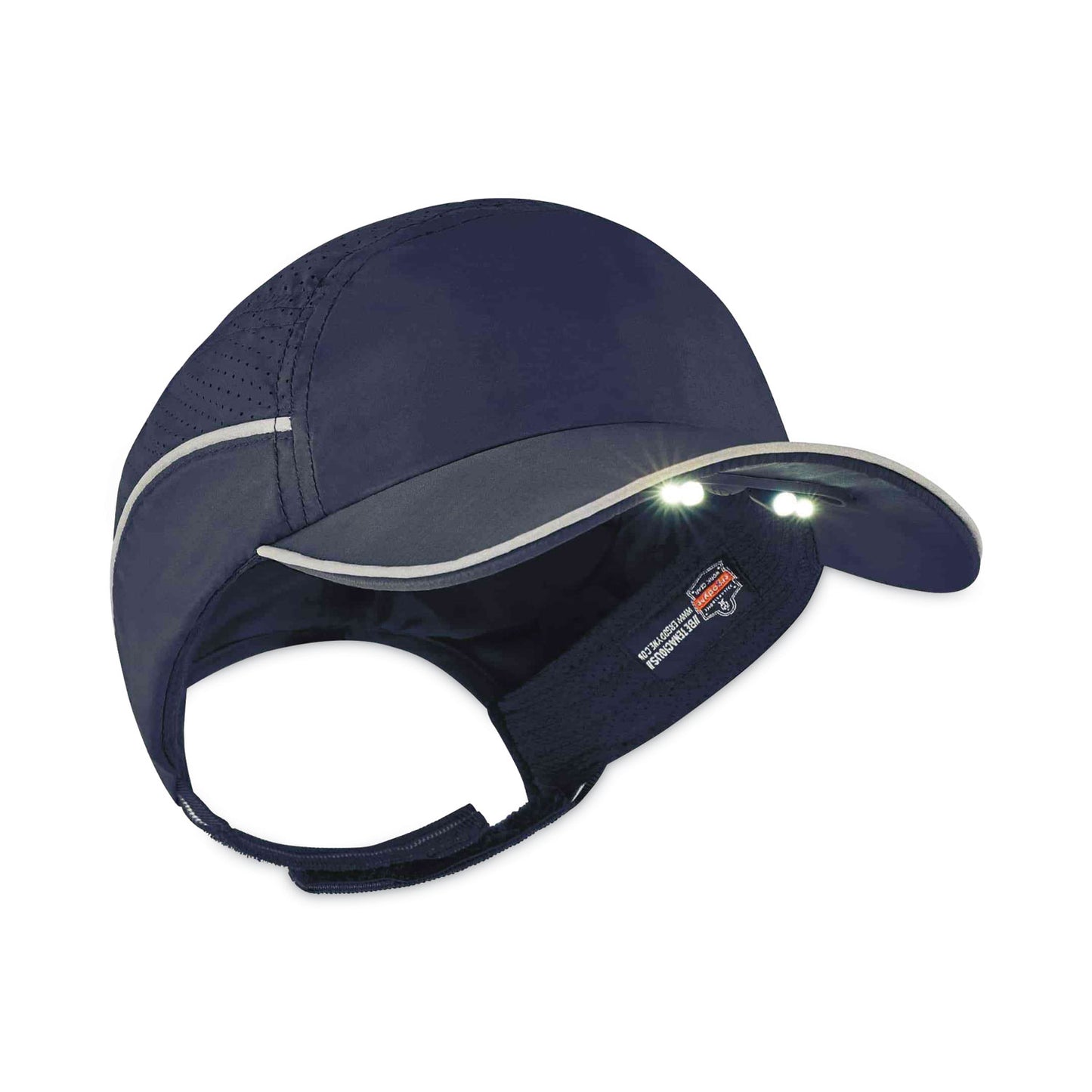 Skullerz 8965 Lightweight Bump Cap Hat with LED Lighting, Long Front Brim, One Size Fits Most, 0.01" Insert, Navy