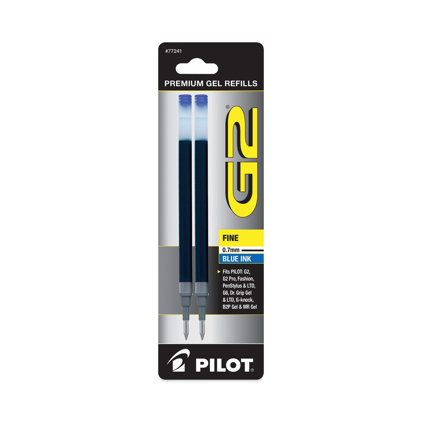 Refill For Pilot B2p, Dr Grip, G2, G6, Mr Metropolitan, Precise Begreen And Q7 Gel Pens, Fine Tip, Blue Ink, 2/pack
