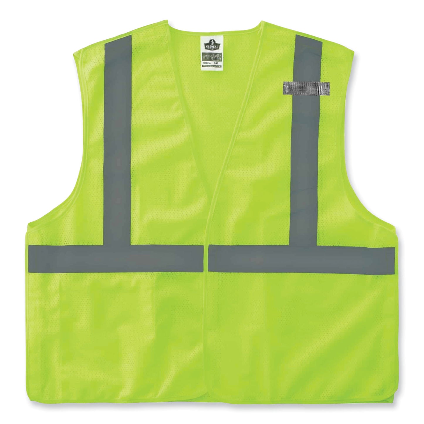 GloWear 8215BA Class 2 Economy Breakaway Mesh Vest, Polyester, X-Small, Lime
