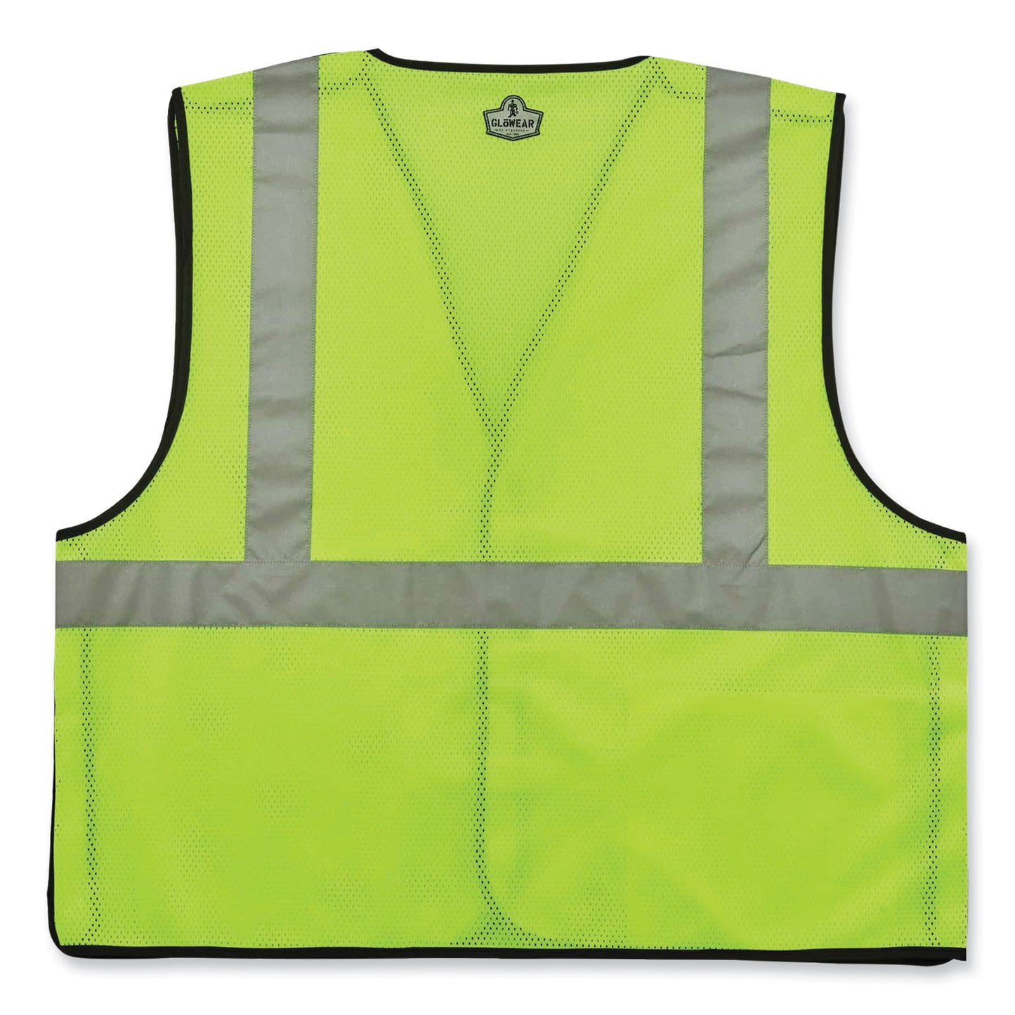 GloWear 8216BA Class 2 Breakaway Mesh ID Holder Vest, Polyester, Large/X-Large, Lime