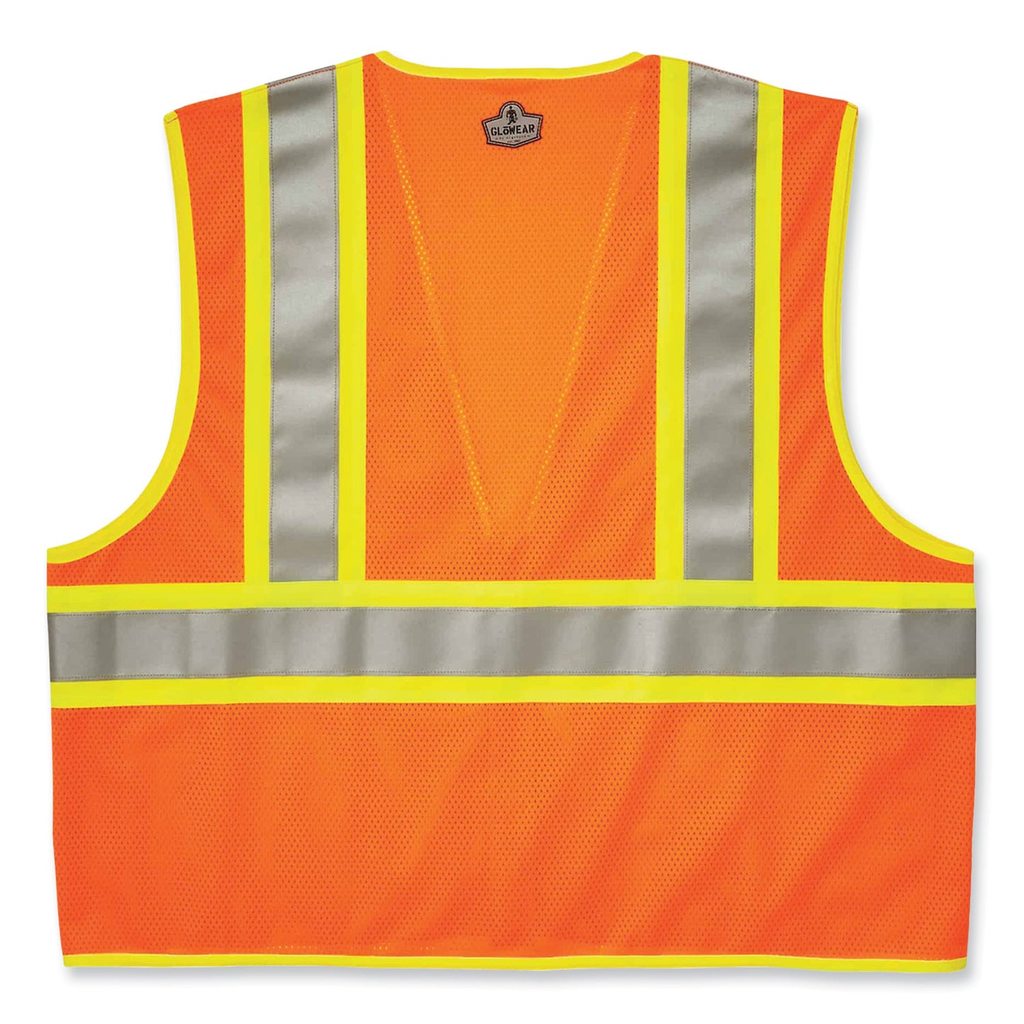 GloWear 8230Z Class 2 Two-Tone Mesh Zipper Vest, Polyester, 2X-Large/3X-Large, Orange