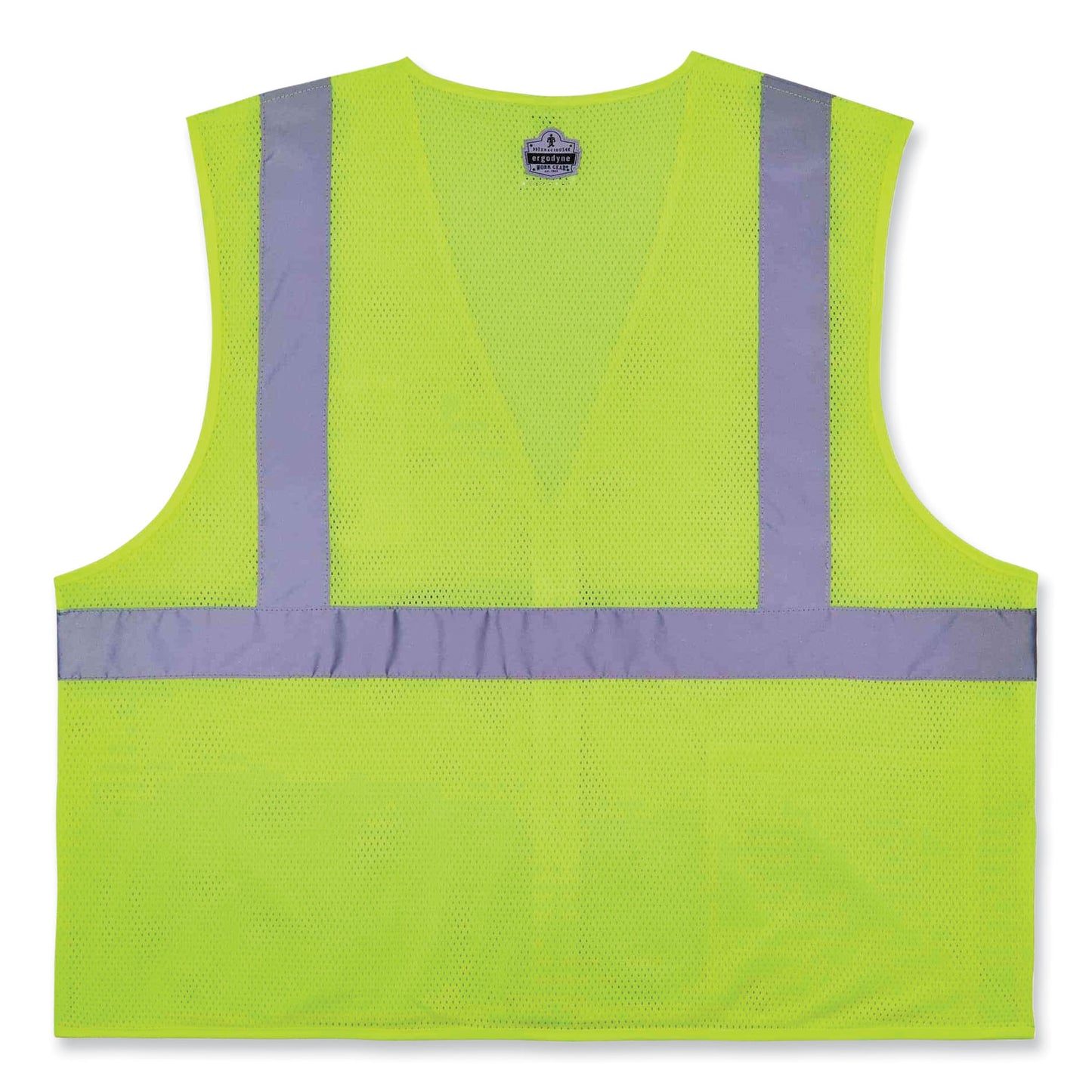 GloWear 8256Z Class 2 Self-Extinguishing Zipper Vest, Polyester, Large/X-Large, Lime