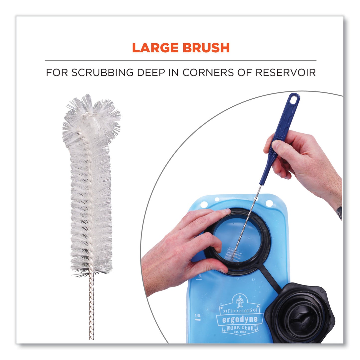 Chill-Its 5159 Hydration Pack Cleaning Kit, Bladder, Tube/Bite-Valve Cleaning Brushes, Drying Rack