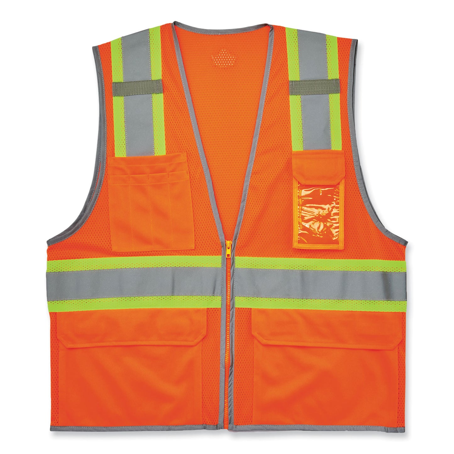 GloWear 8246Z-S Single Size Class 2 Two-Tone Mesh Vest, Polyester, 2X-Large, Orange
