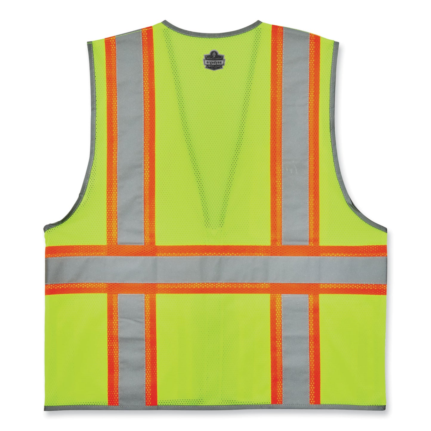 GloWear 8246Z-S Single Size Class 2 Two-Tone Mesh Vest, Polyester, Large, Lime
